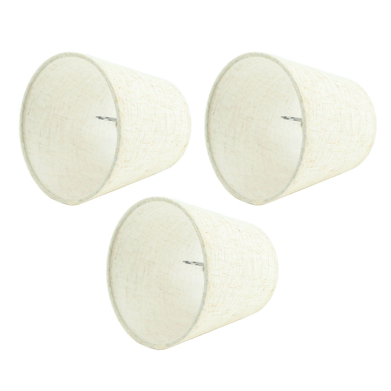 3Pcs Lampshades Hand Crafted Natural Linen Stylish Dustproof Barrel Chandelier view 10
