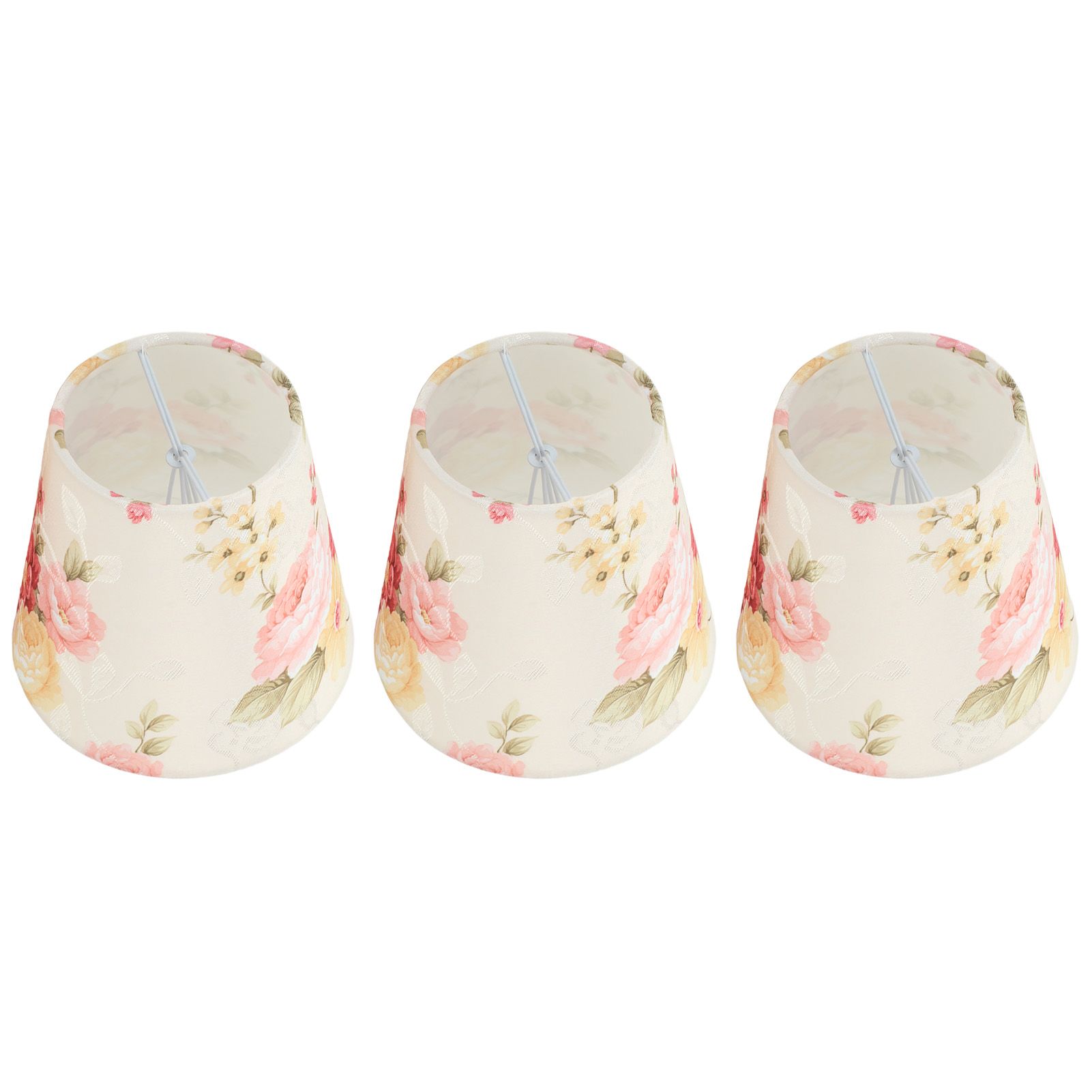 Cloth Lamp Shade Flower Pattern Clip On Bulb Lampshade for Table Lamp view 3