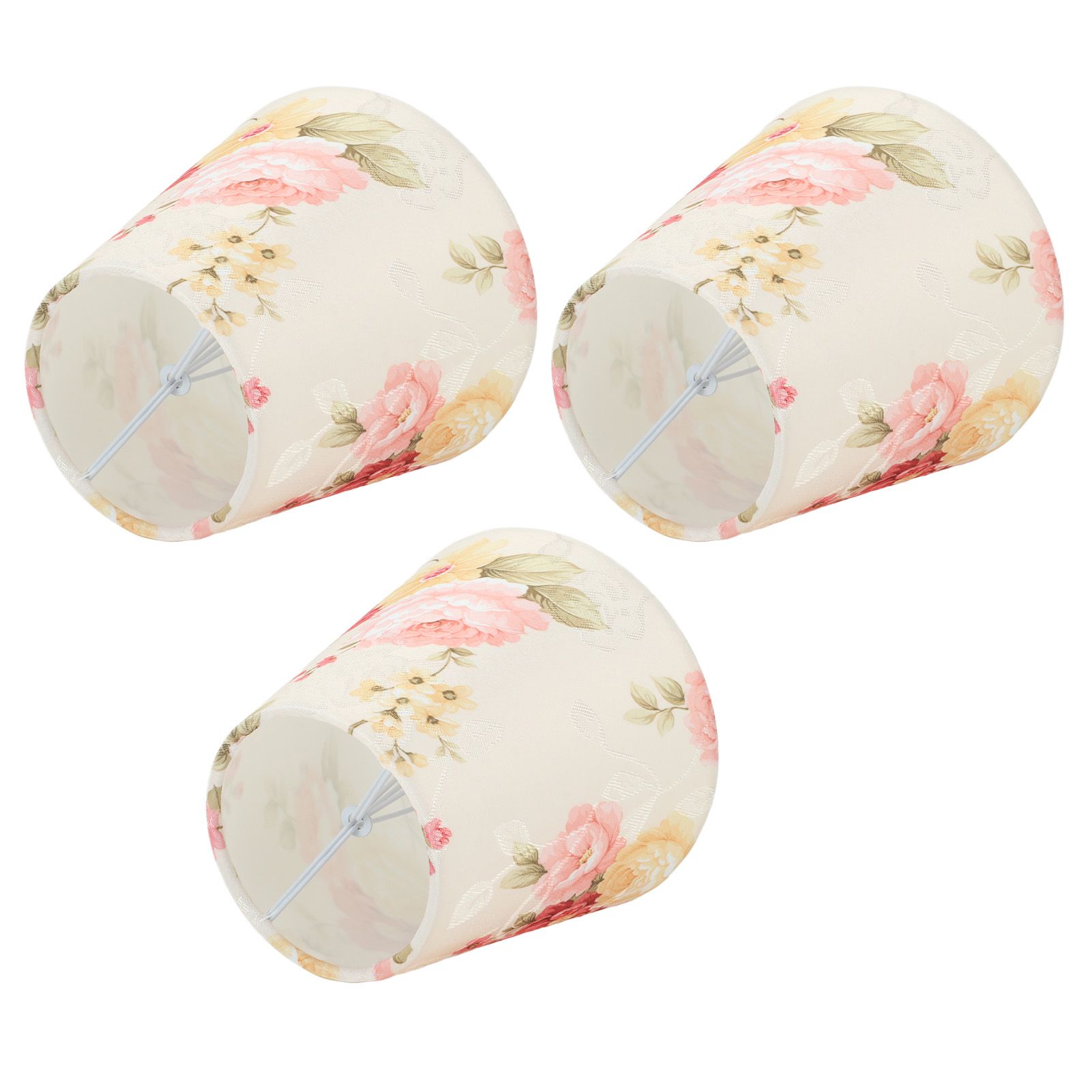 Cloth Lamp Shade Flower Pattern Clip On Bulb Lampshade for Table Lamp view 4