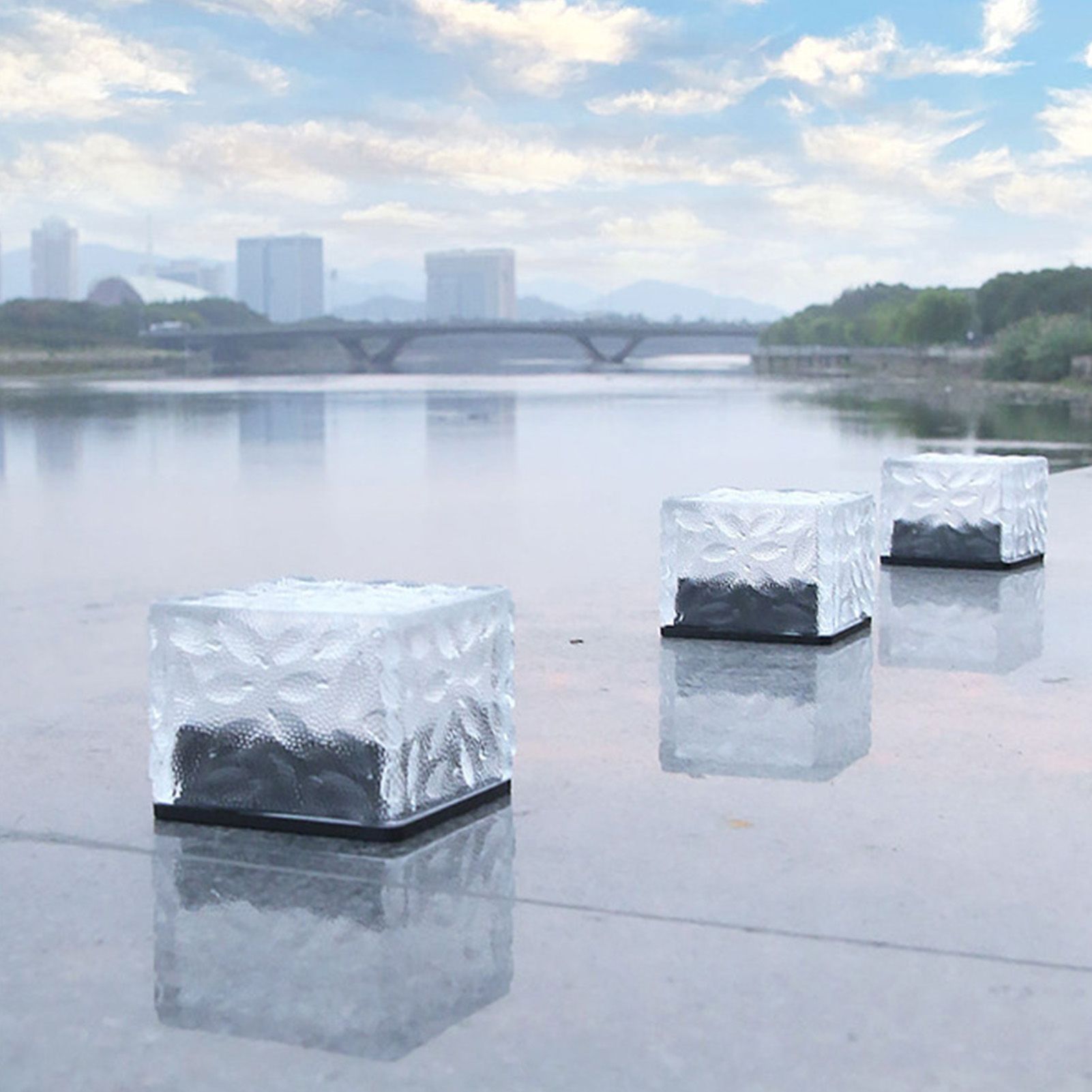 Solar Glass Brick Light ABS LED Waterproof In Ground Buried Ice Brick view 9