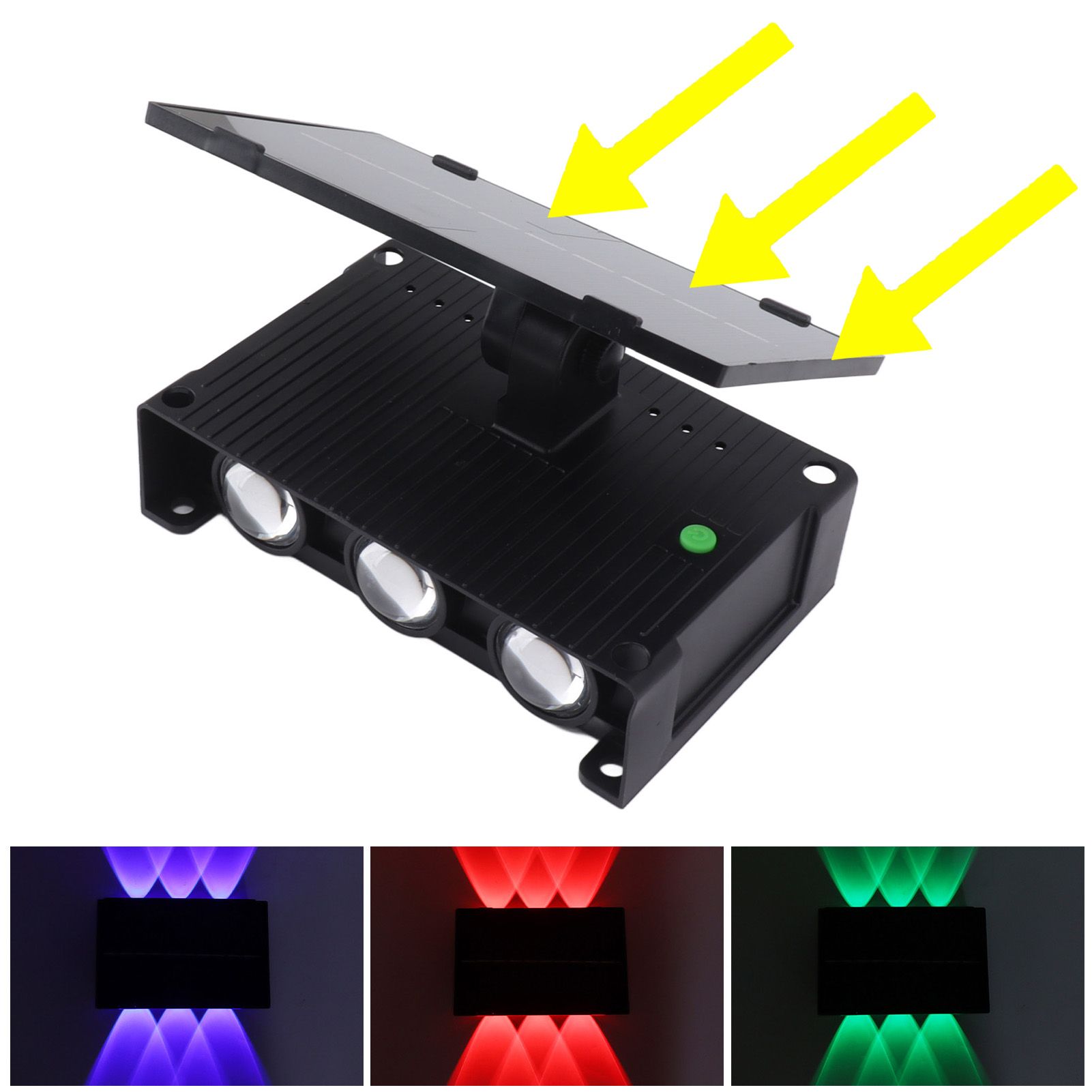 Solar Outdoor Lights Waterproof 6 LED Bulbs Ambient Outdoor Wall Lamp for view 12