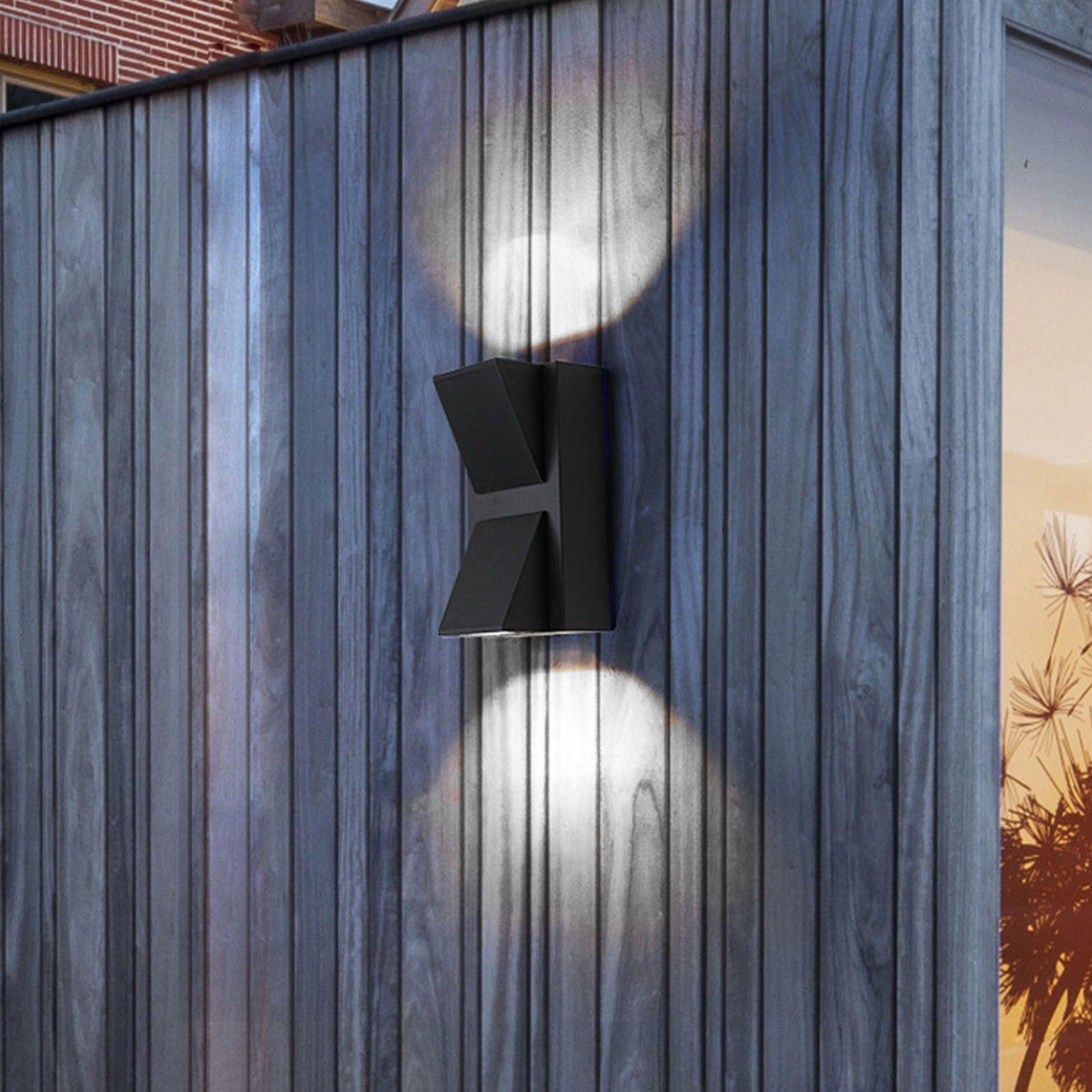 Outdoor Wall Light Plastic Housings Dual Head Exterior Wall Lamp with Up and view 5