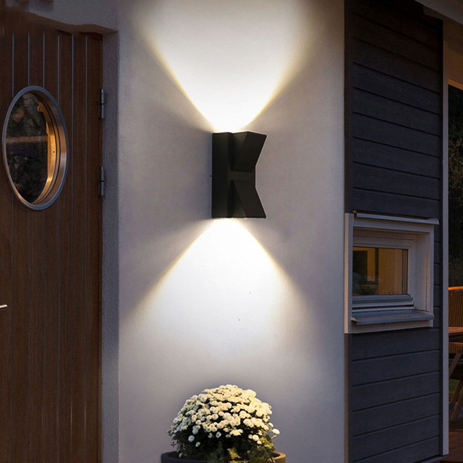 Outdoor Wall Light Plastic Housings Dual Head Exterior Wall Lamp with Up and view 6
