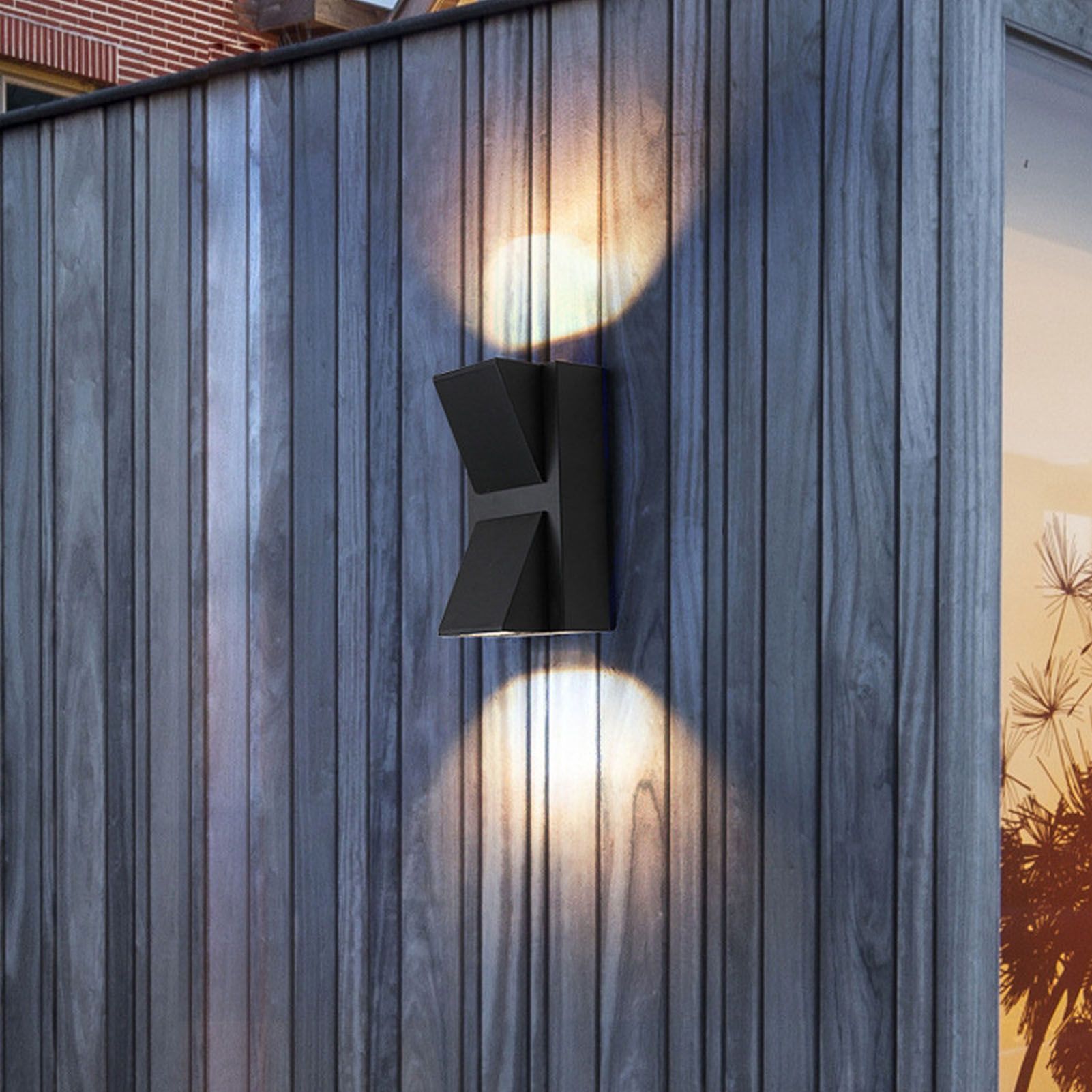 Outdoor Wall Light Plastic Housings Dual Head Exterior Wall Lamp with Up and view 6