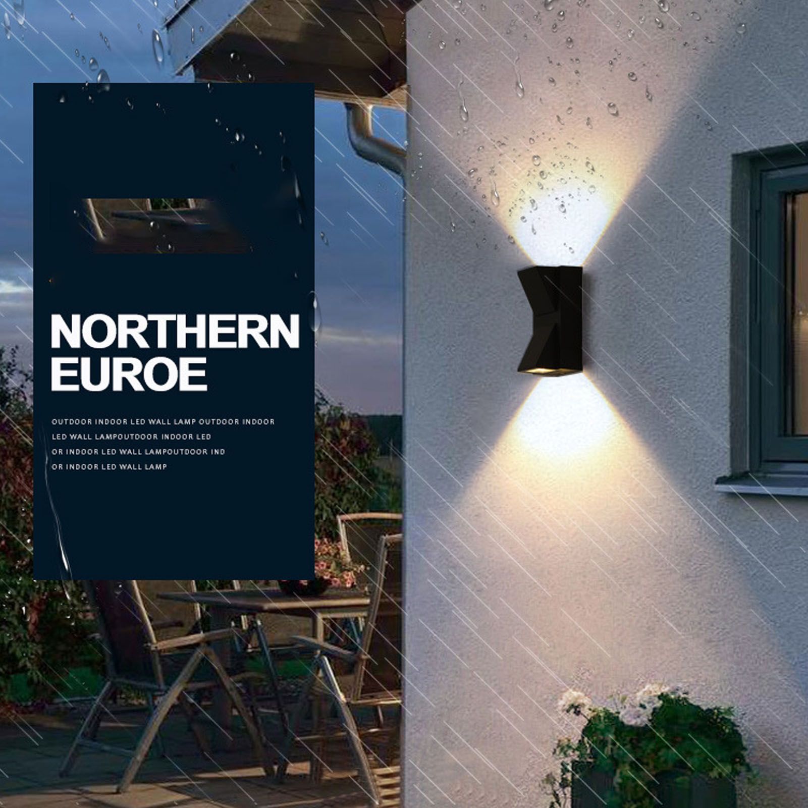Outdoor Wall Light Plastic Housings Dual Head Exterior Wall Lamp with Up and view 14