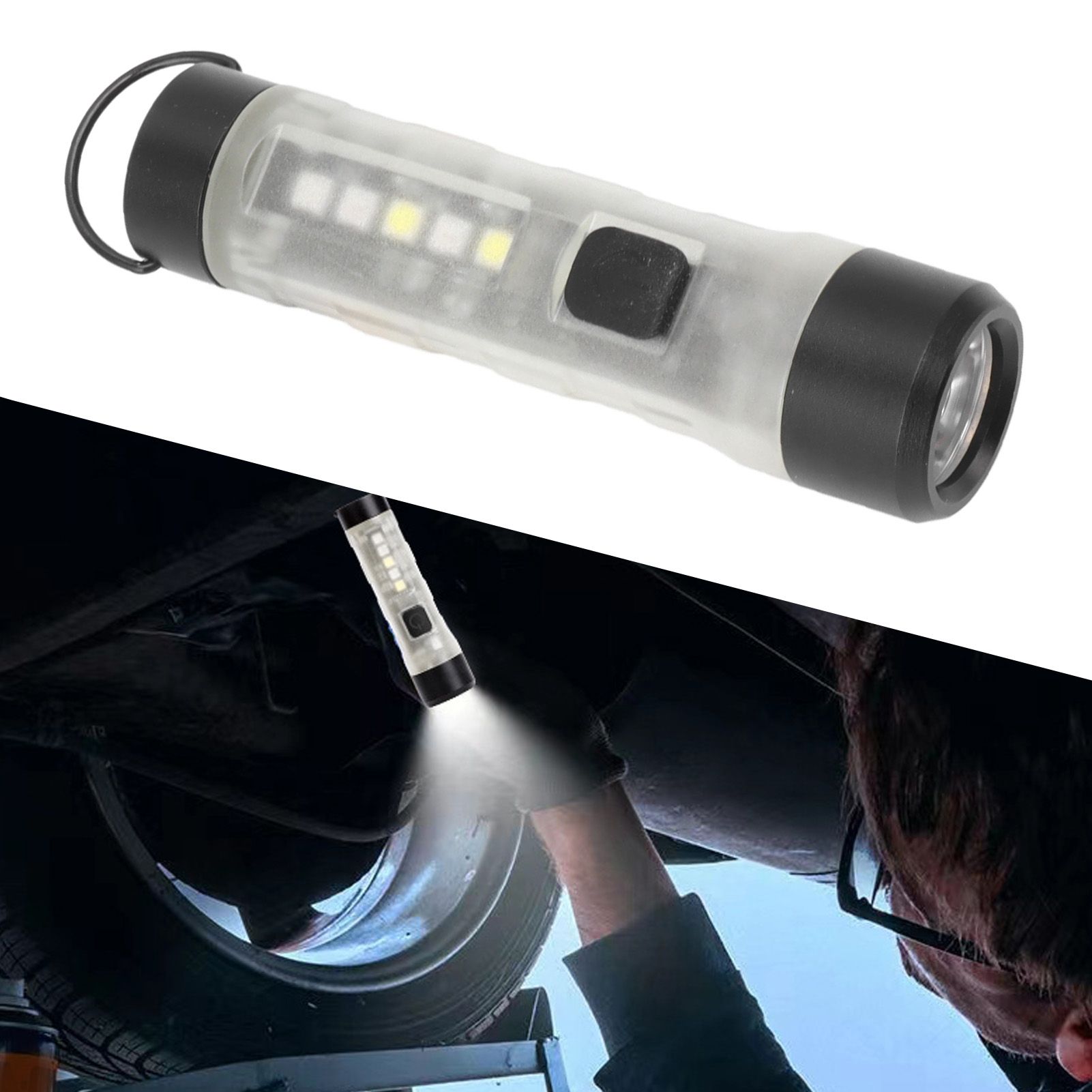 700 Luminous Flux Keychain Flashlight LED Mini Pocket Flashlight With Type C view 12