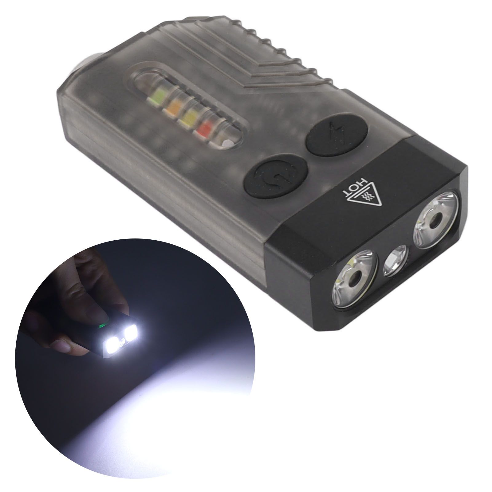 Mini Flashlight Portable Rechargeable Buzzer Alarm Keychain Light for Camping view 11