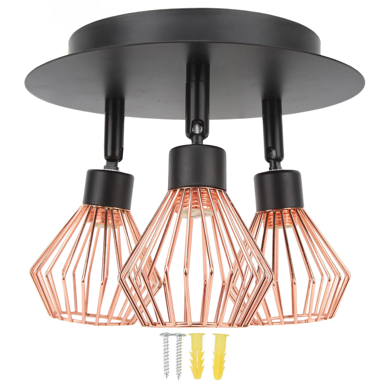 3 Light Fixtures Ceiling Mount Matte Black G9 Bulb Sockets Multi Directional