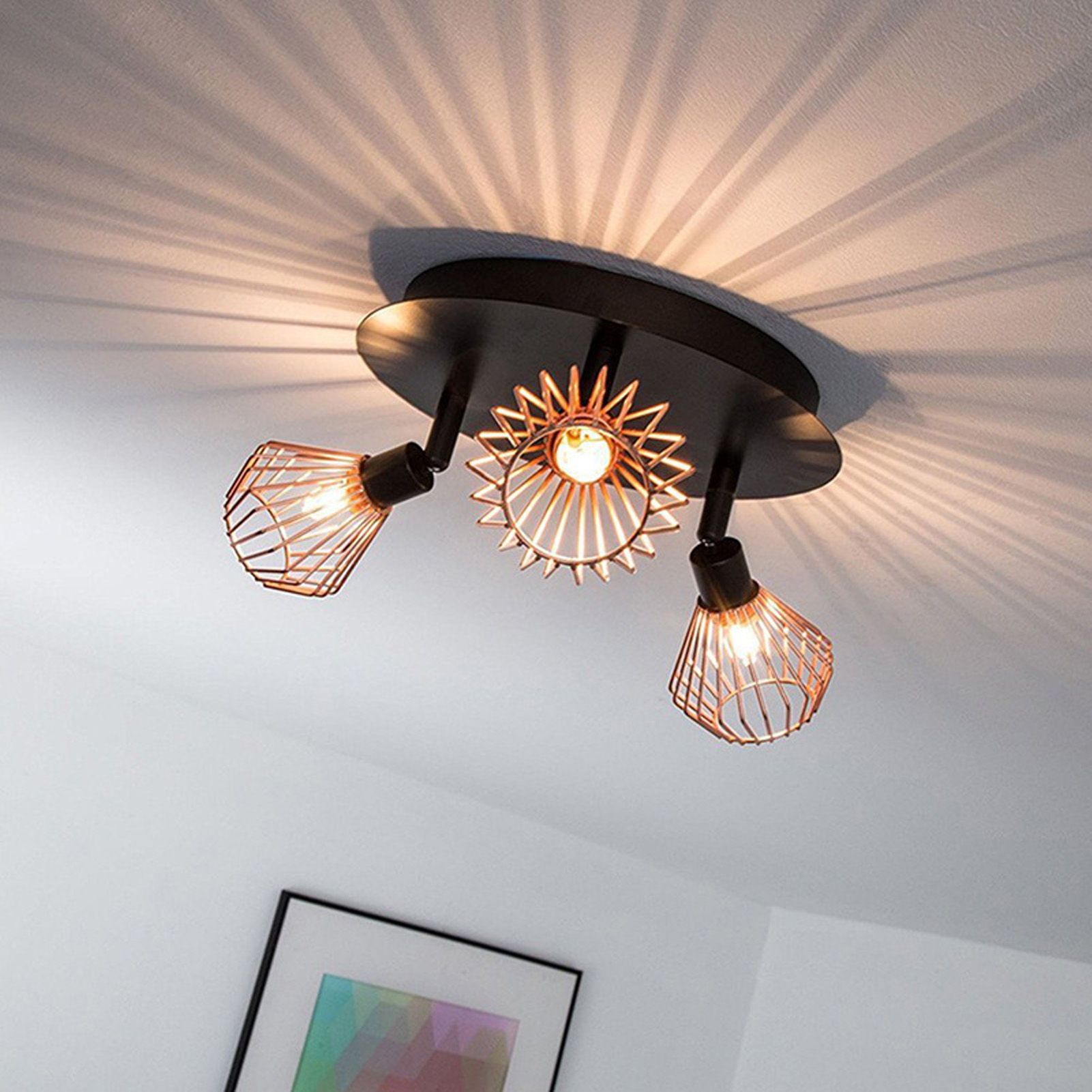 3 Light Fixtures Ceiling Mount Matte Black G9 Bulb Sockets Multi Directional view 11