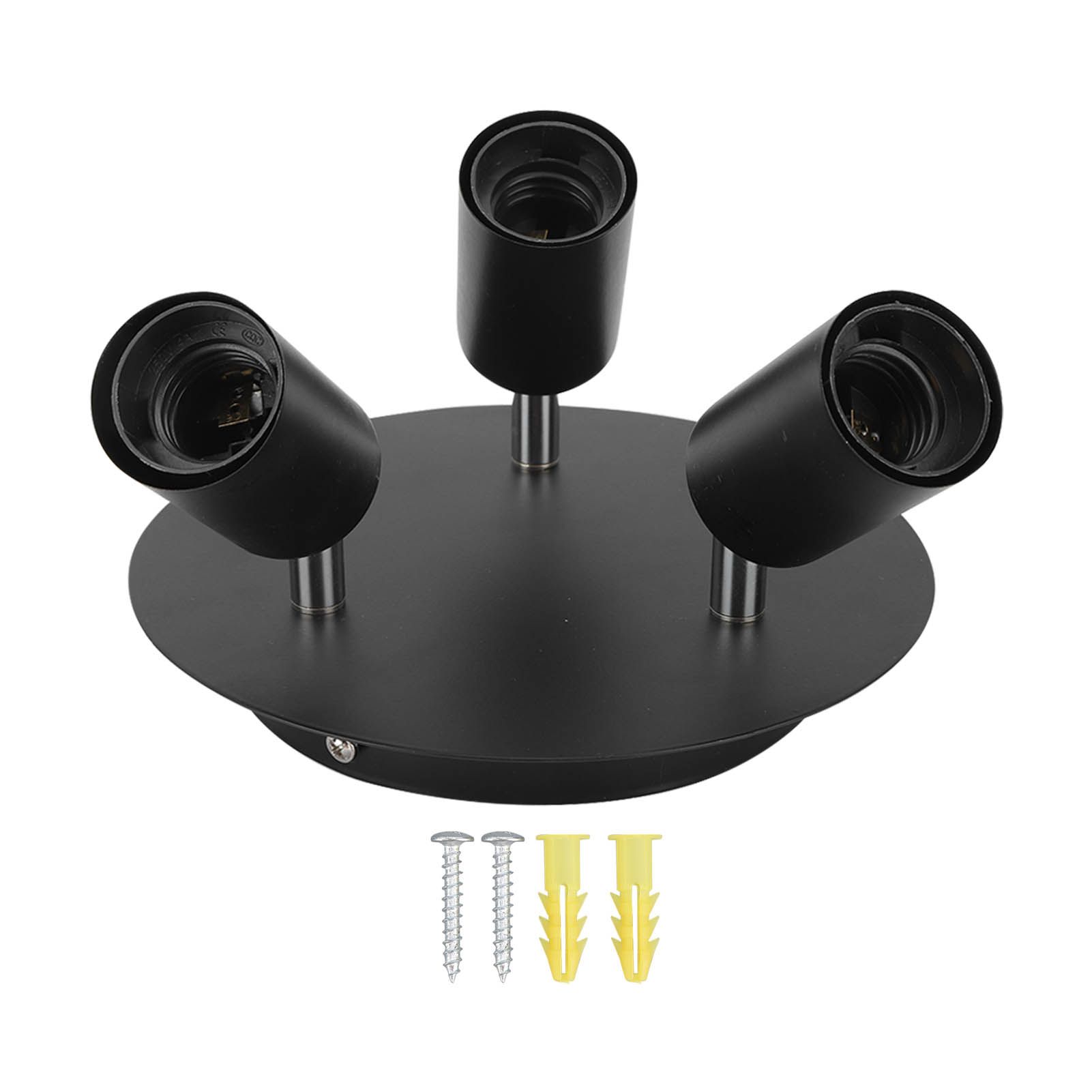 Ceiling Spotlight Holder 3 Head Rotating Lamp Base Ceiling Lamp Holder E27