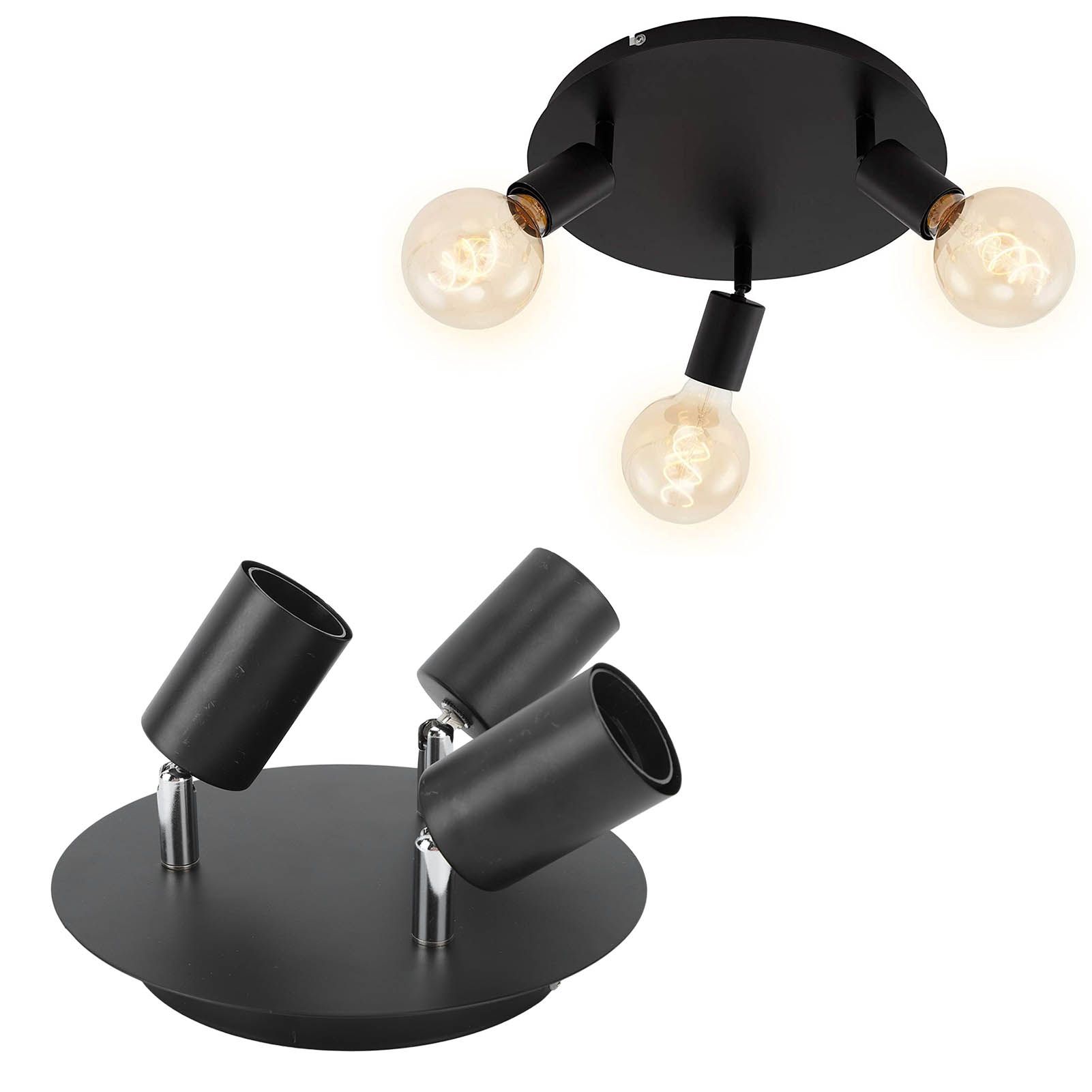 Ceiling Spotlight Holder 3 Head Rotating Lamp Base Ceiling Lamp Holder E27 view 11