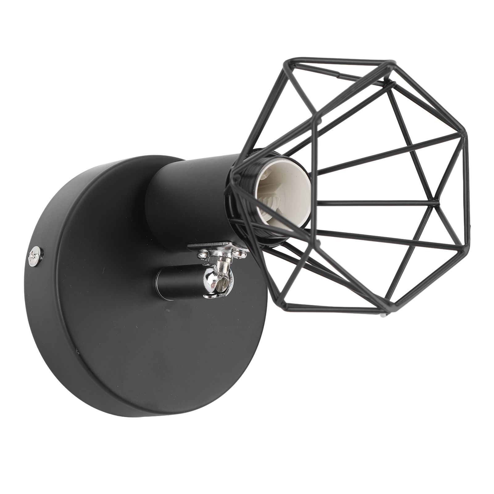 Adjustable Lamp Holder Industrial Black E14 Wall Mounted Light Bulb Holder for view 3