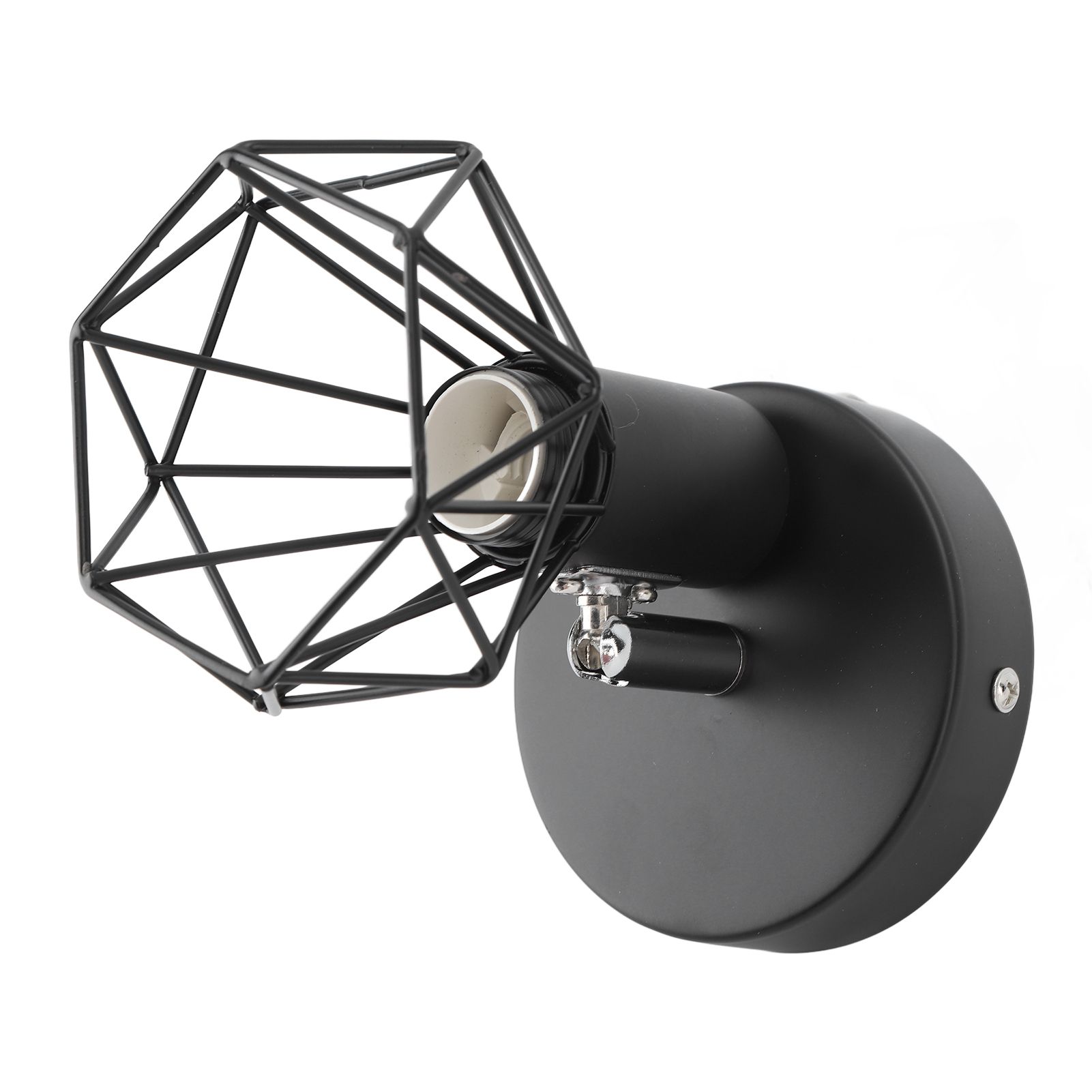 Adjustable Lamp Holder Industrial Black E14 Wall Mounted Light Bulb Holder for view 4