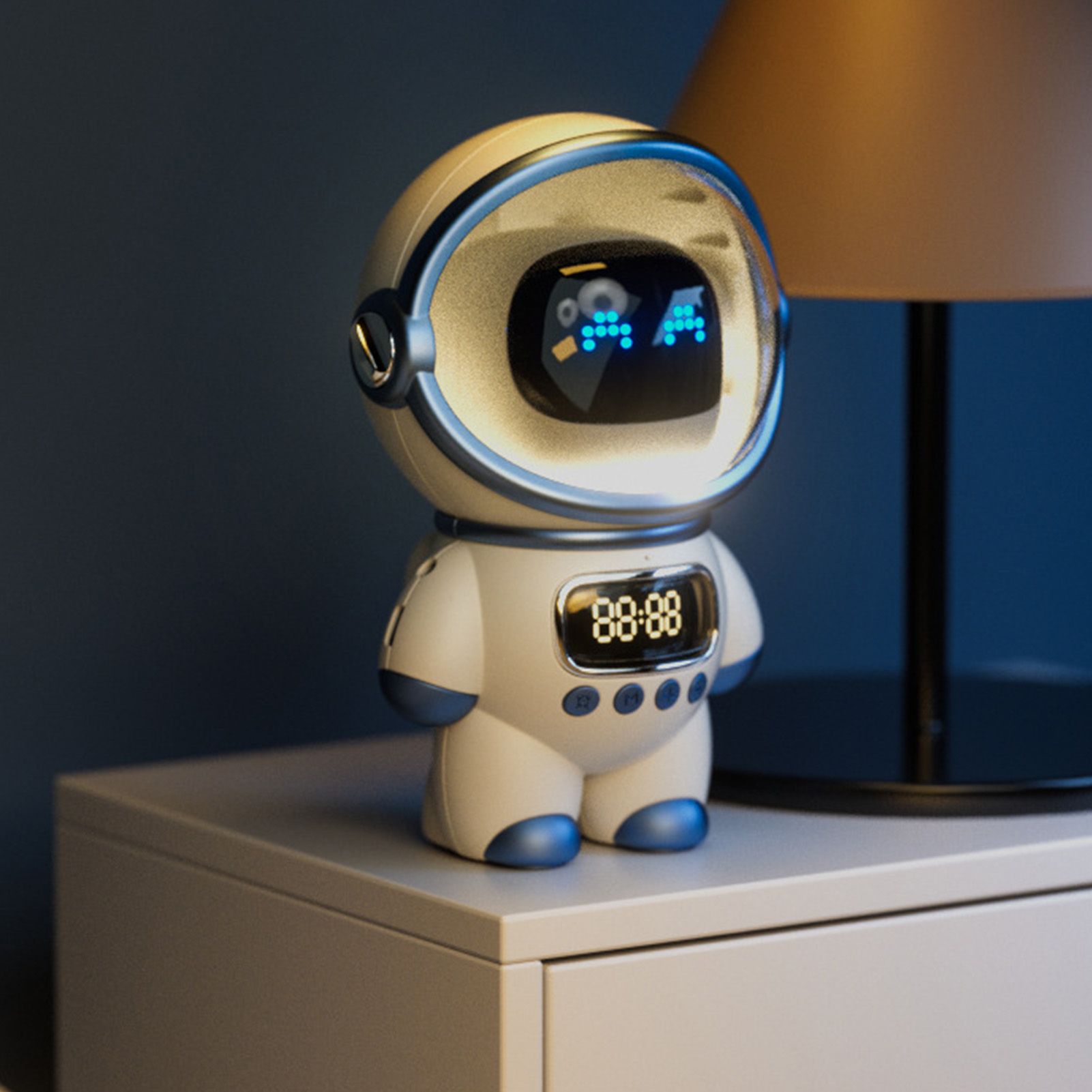 The Astronaut Speaker AI Intelligent Voice Bluetooth Speaker Clock Small Night view 5