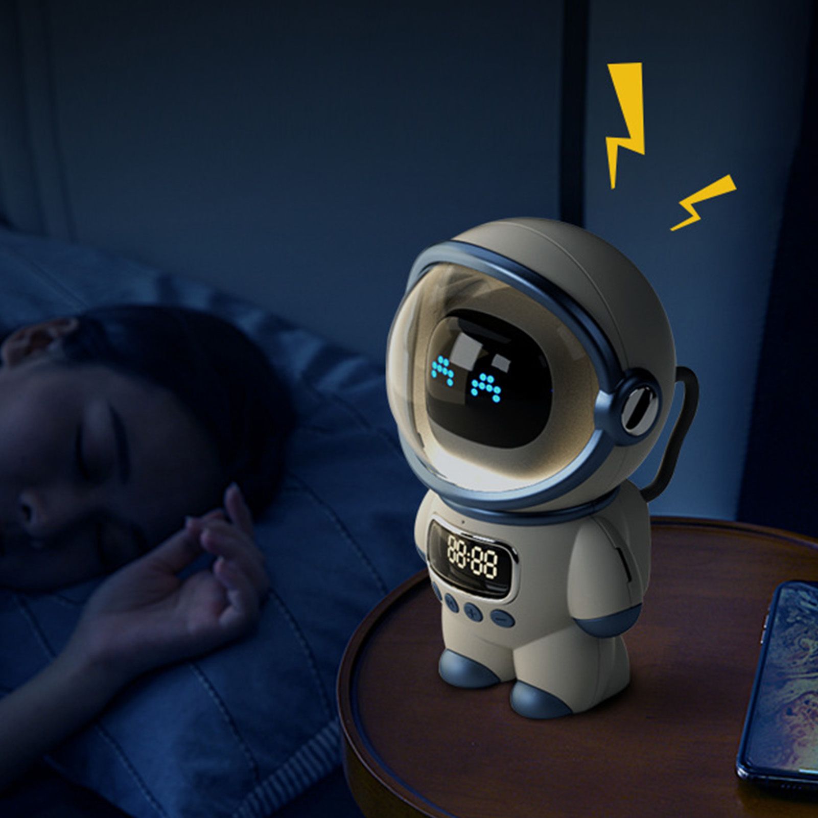 The Astronaut Speaker AI Intelligent Voice Bluetooth Speaker Clock Small Night view 7