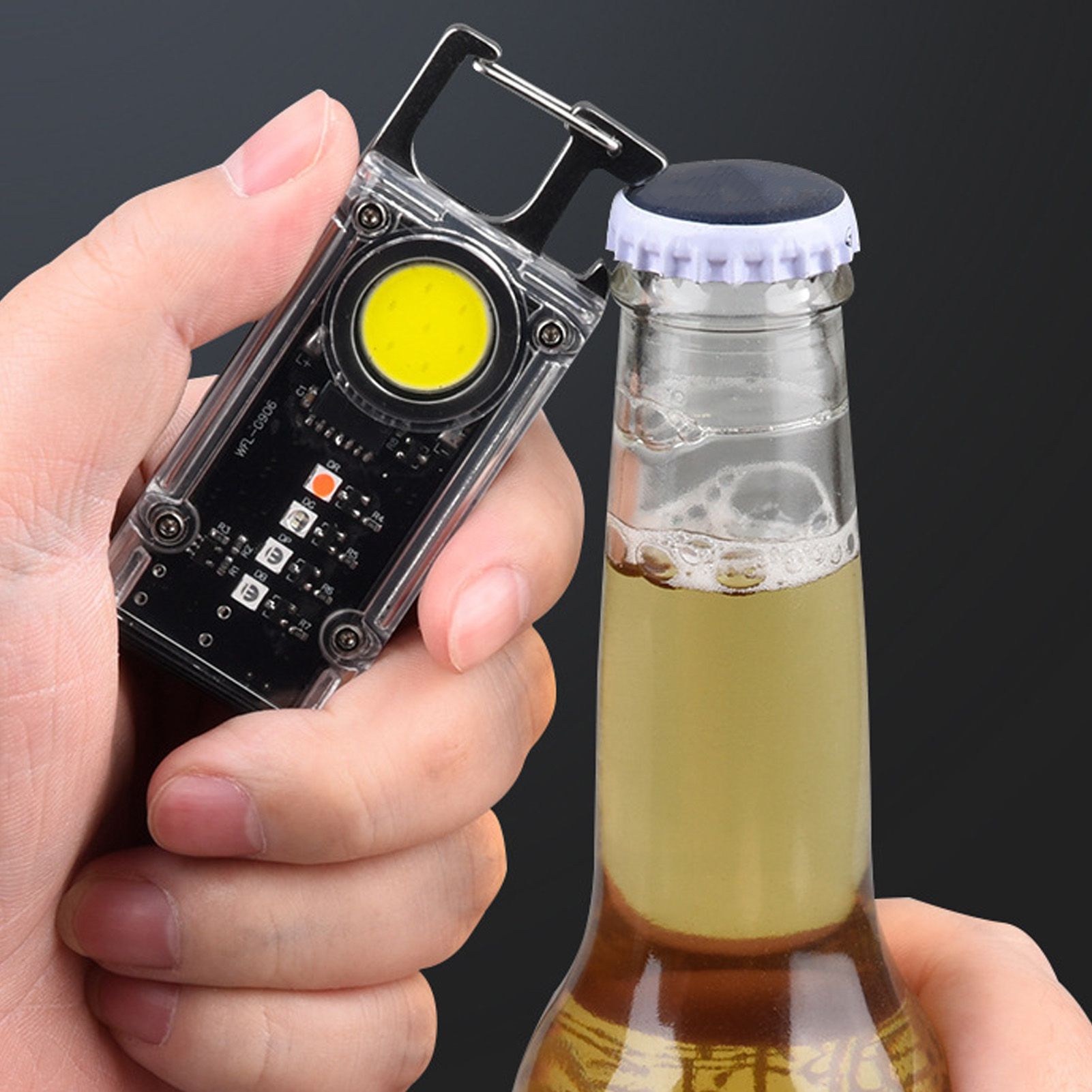 800LM COB Keychain Work Light Rechargeable Mini LED Flashlightht Outdoor view 12