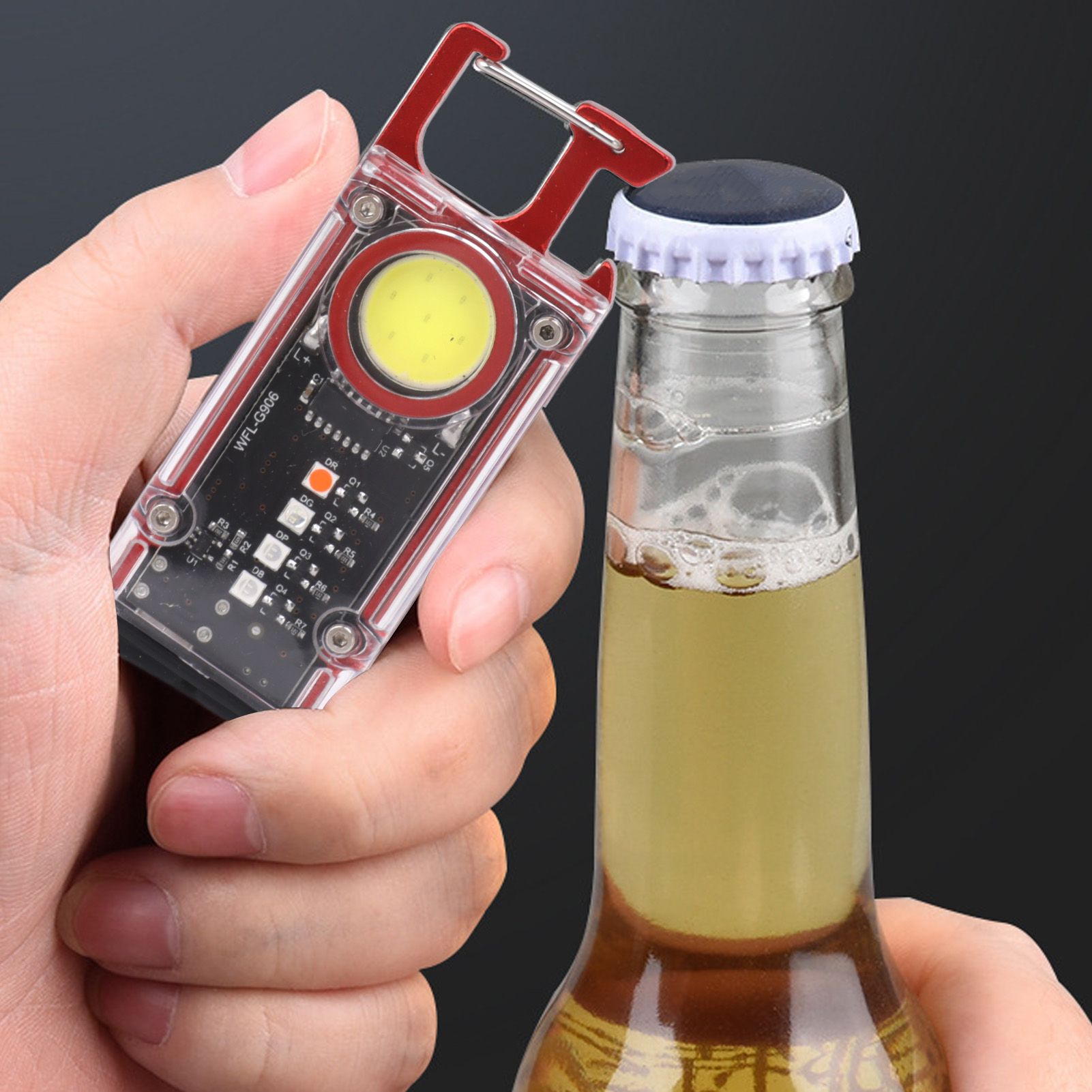800LM COB Keychain Work Light Rechargeable Mini LED Flashlightht Outdoor view 12