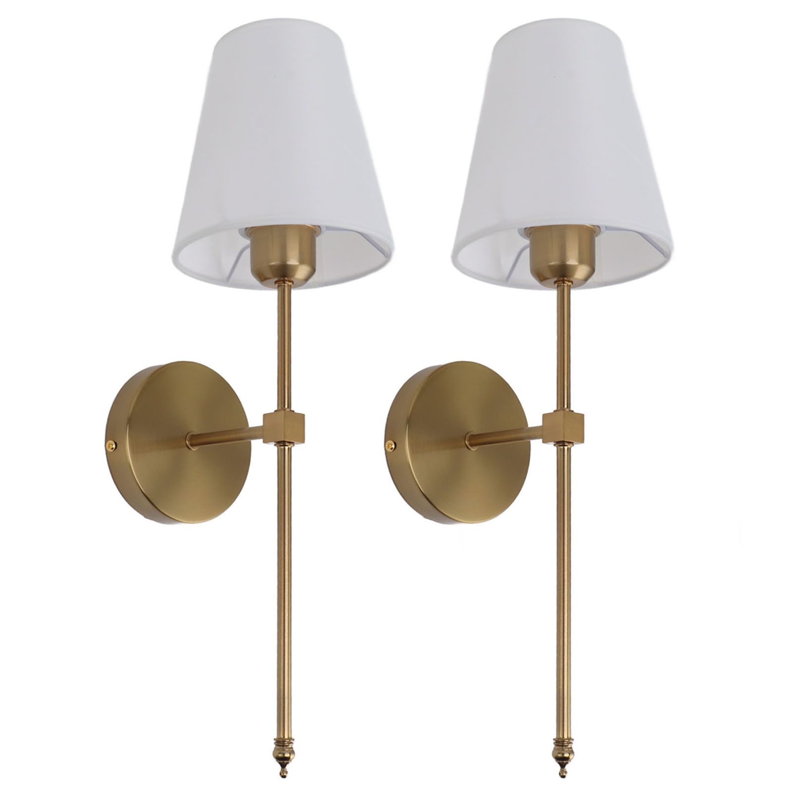 Wall Sconces Sets of 2 Hardwired Bathroom Vanity Light Fixture with White view 2