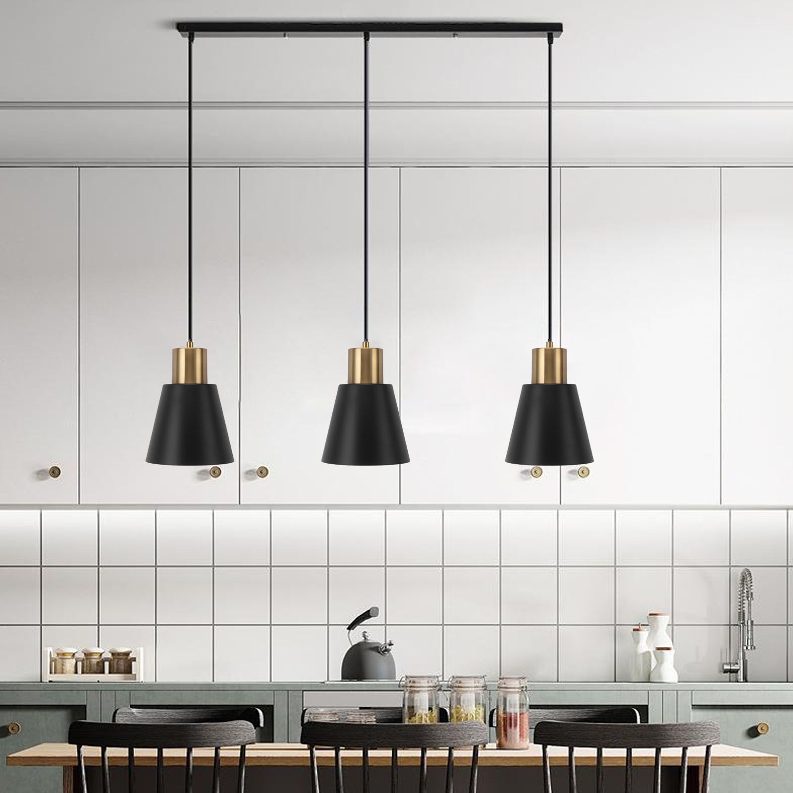 Pendant Lighting Black Metal Industrial Pendant Light Fixture Modern Nordic view 12