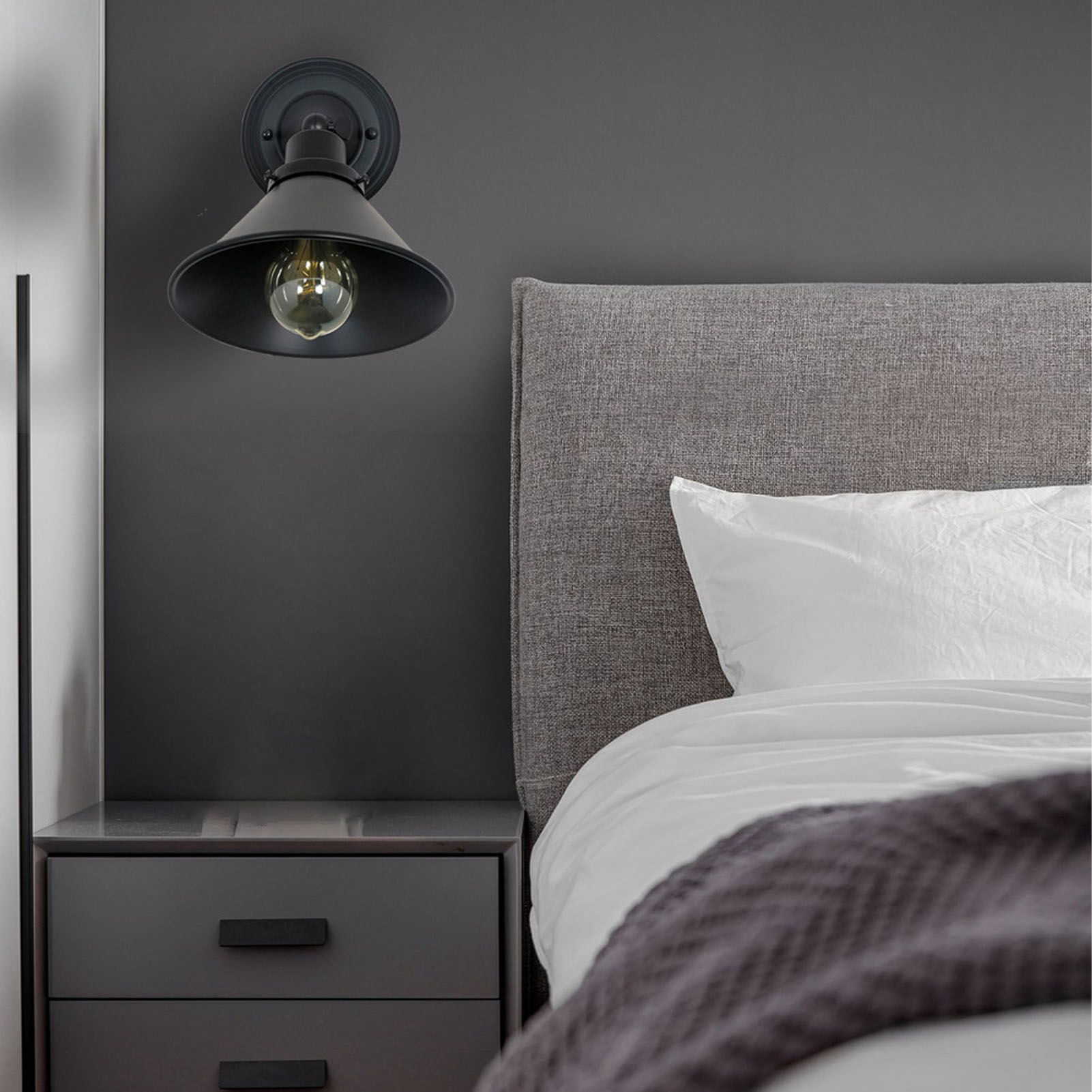 Adjustable Wall Lamp Holder Adjustable Black 85‑265V 60W Wall Light Fixture view 11