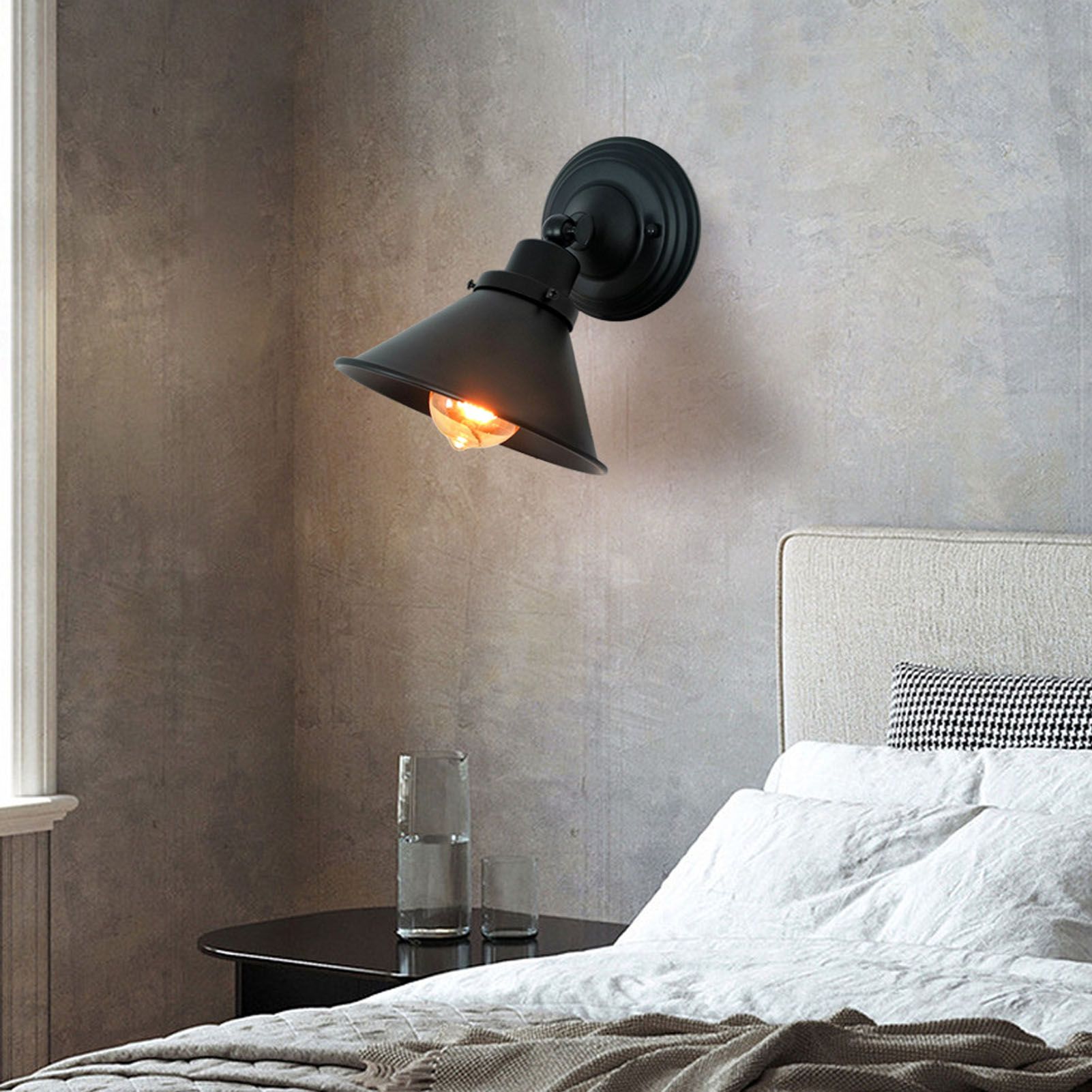 Adjustable Wall Lamp Holder Adjustable Black 85‑265V 60W Wall Light Fixture view 12