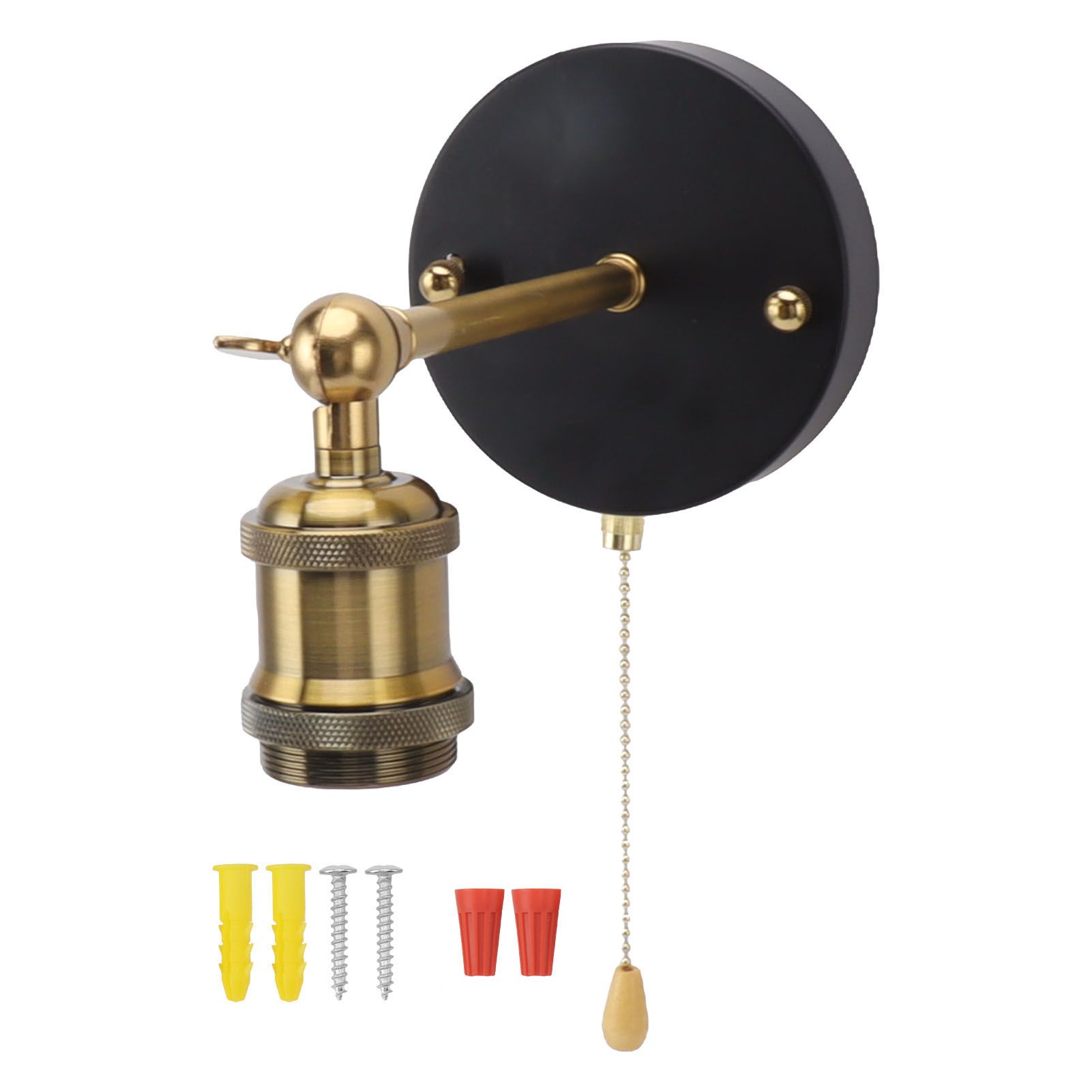 Retro Wall Sconce E27 E26 Iron Adjustable Vintage Wall Mounted Lamp Lighting