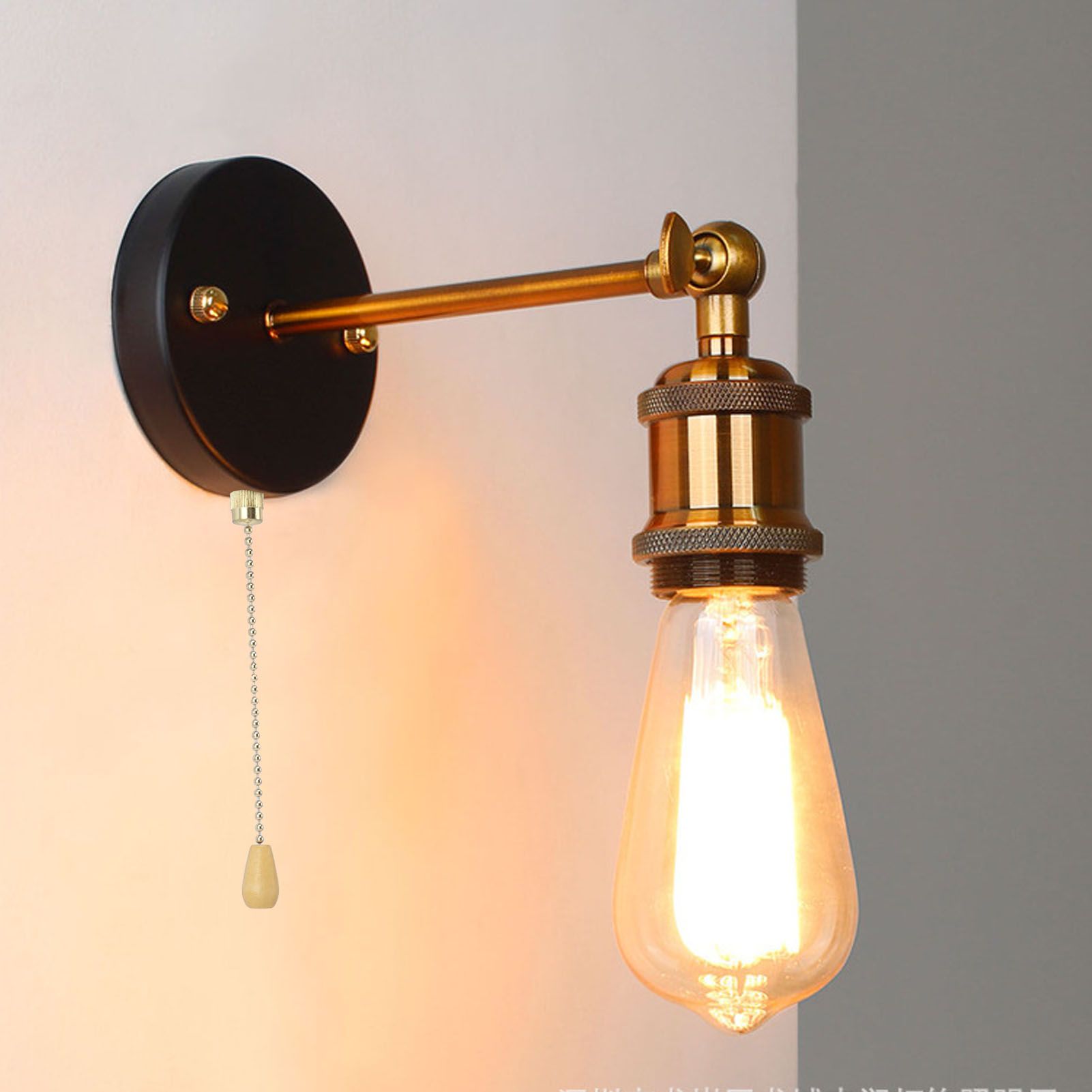 Retro Wall Sconce E27 E26 Iron Adjustable Vintage Wall Mounted Lamp Lighting view 11