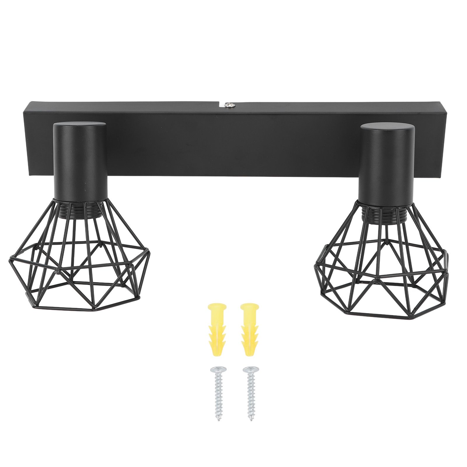 Ceiling Track Light Fixture E14 Lamp Holder Adjustable 2 Head Vintage Tracking