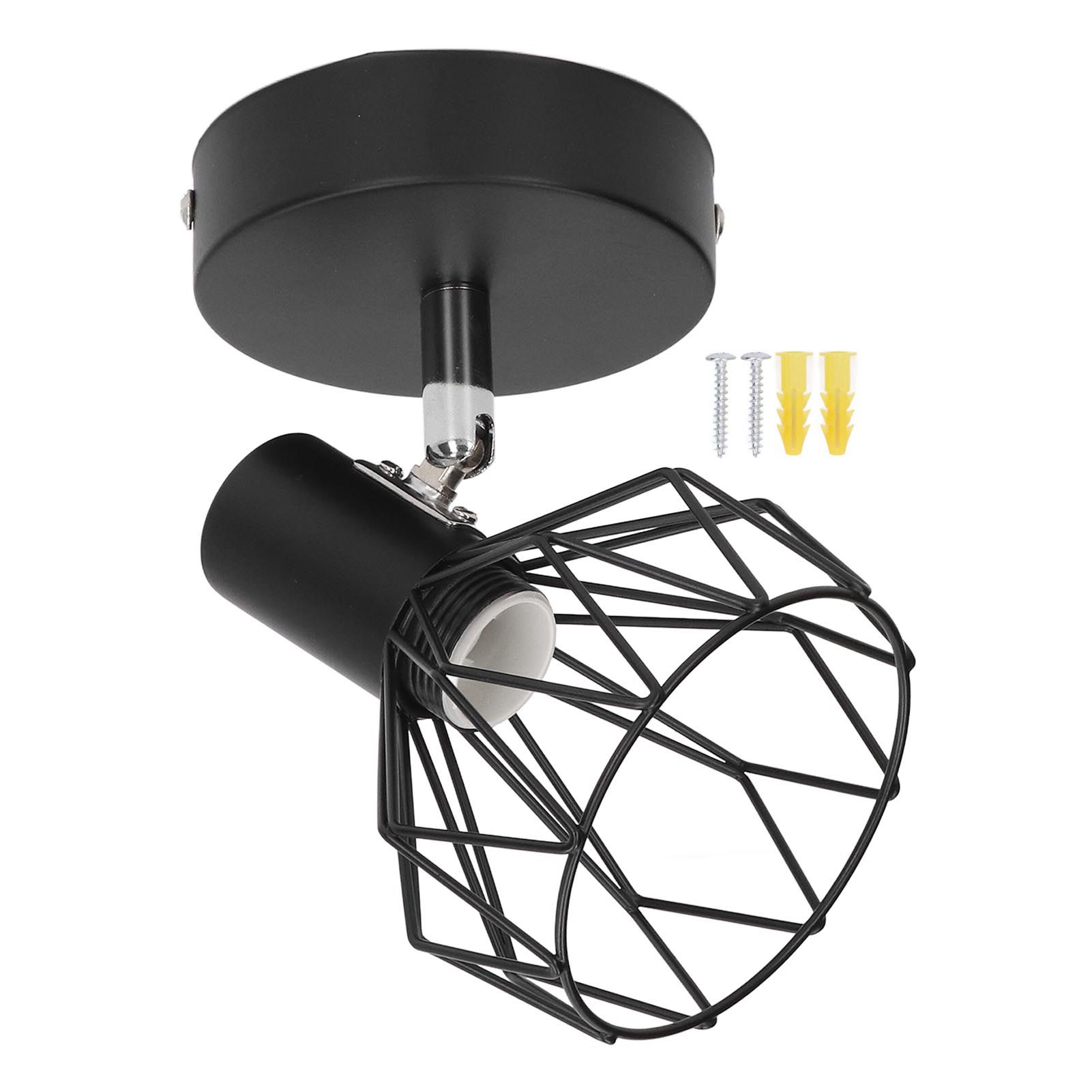 Wall Lamp Holder with Metal Cage E14 Industrial Style Metal Vintage Wall — image 1