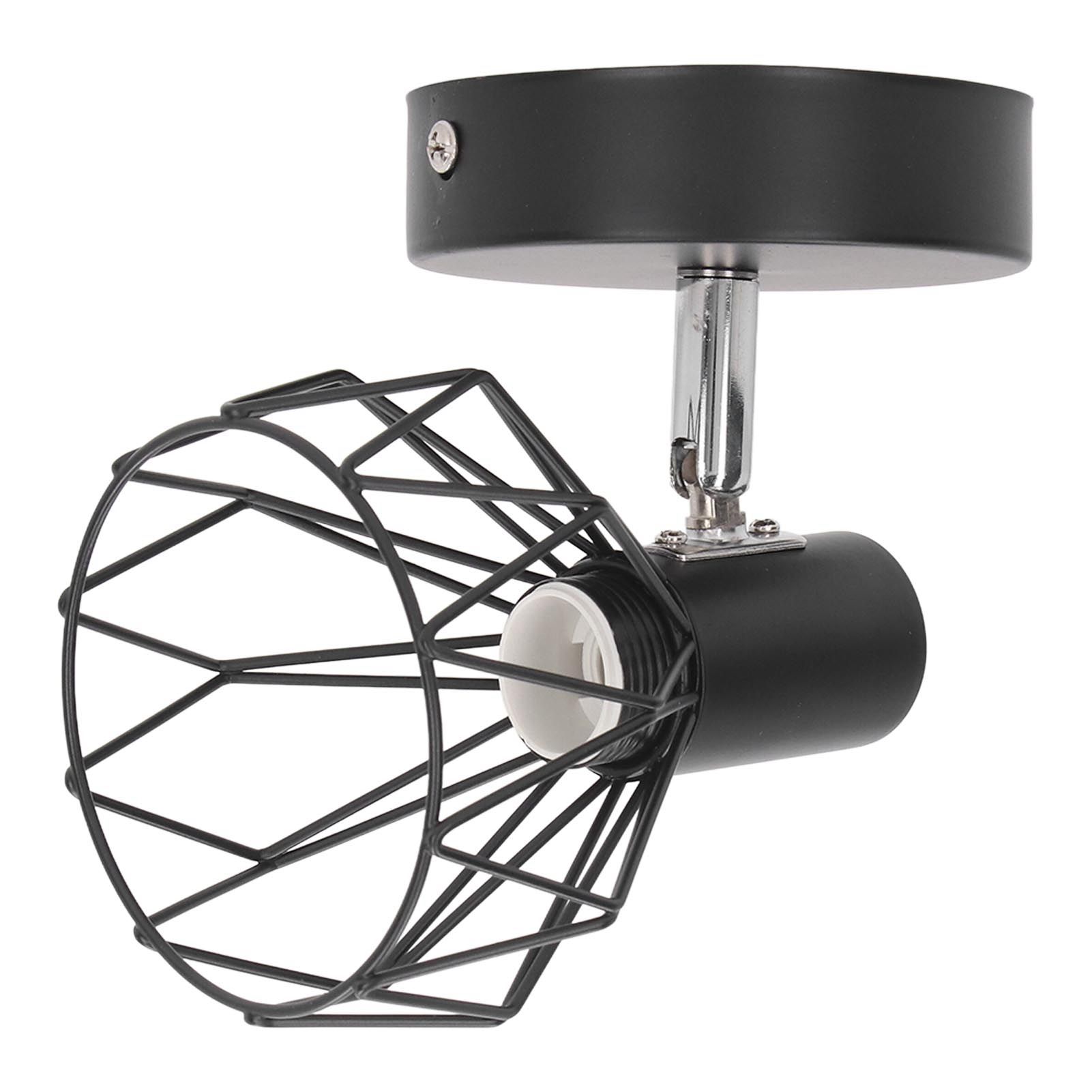 Wall Lamp Holder with Metal Cage E14 Industrial Style Metal Vintage Wall view 2