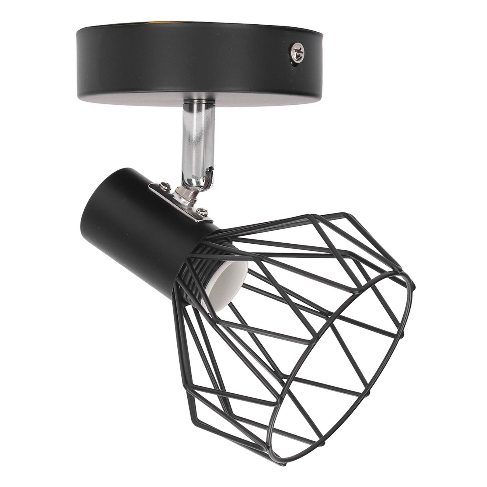 Wall Lamp Holder with Metal Cage E14 Industrial Style Metal Vintage Wall view 3