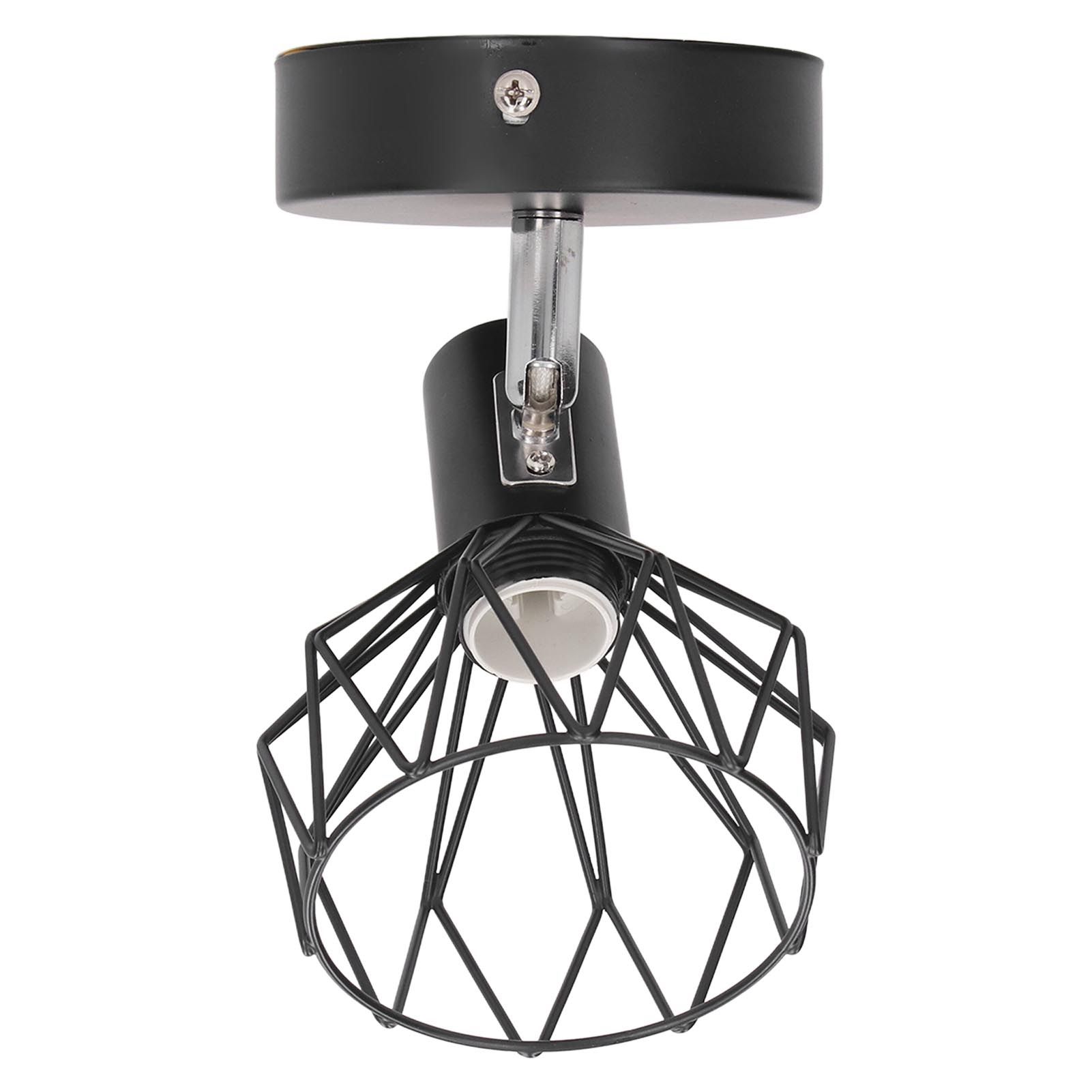 Wall Lamp Holder with Metal Cage E14 Industrial Style Metal Vintage Wall view 4