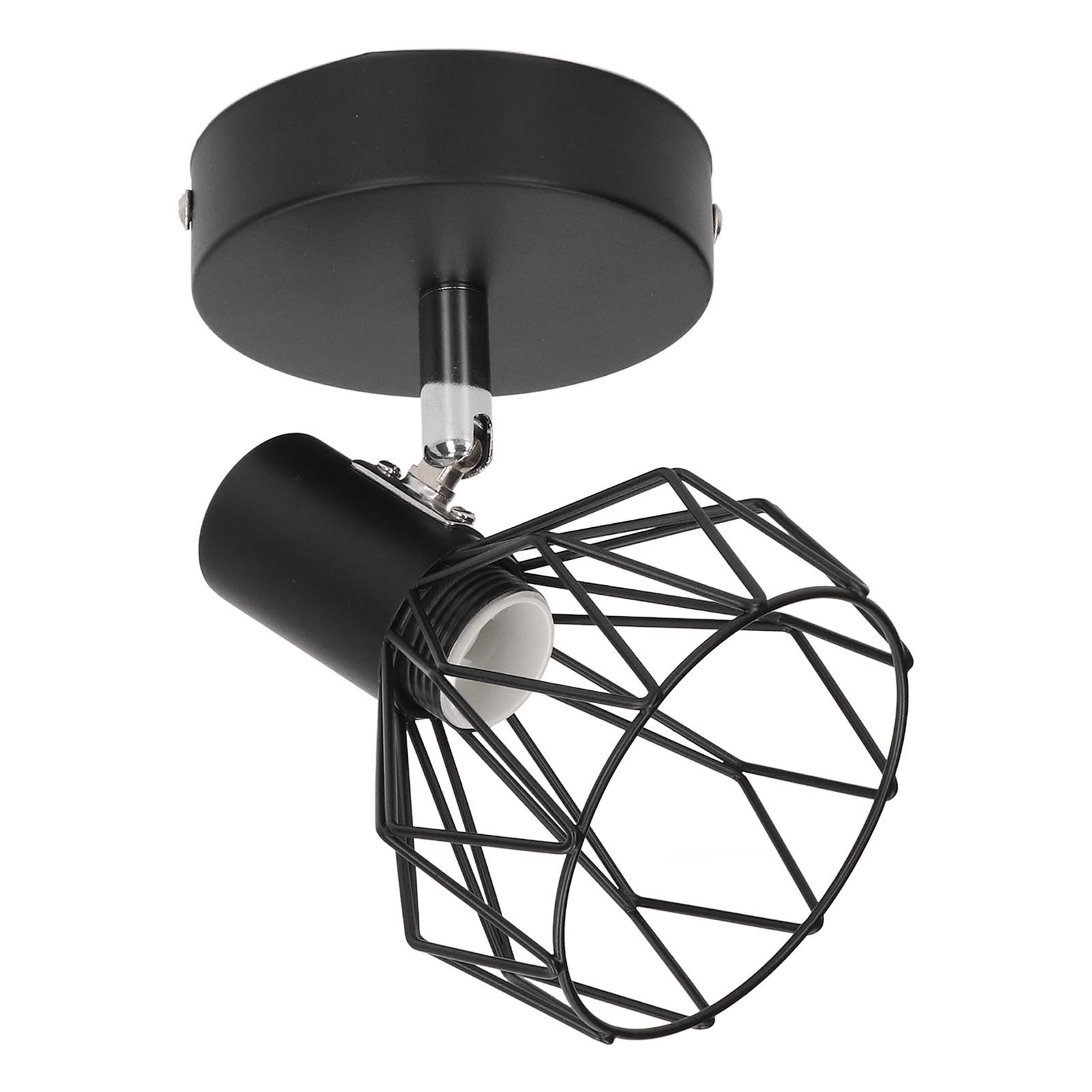Wall Lamp Holder with Metal Cage E14 Industrial Style Metal Vintage Wall view 5