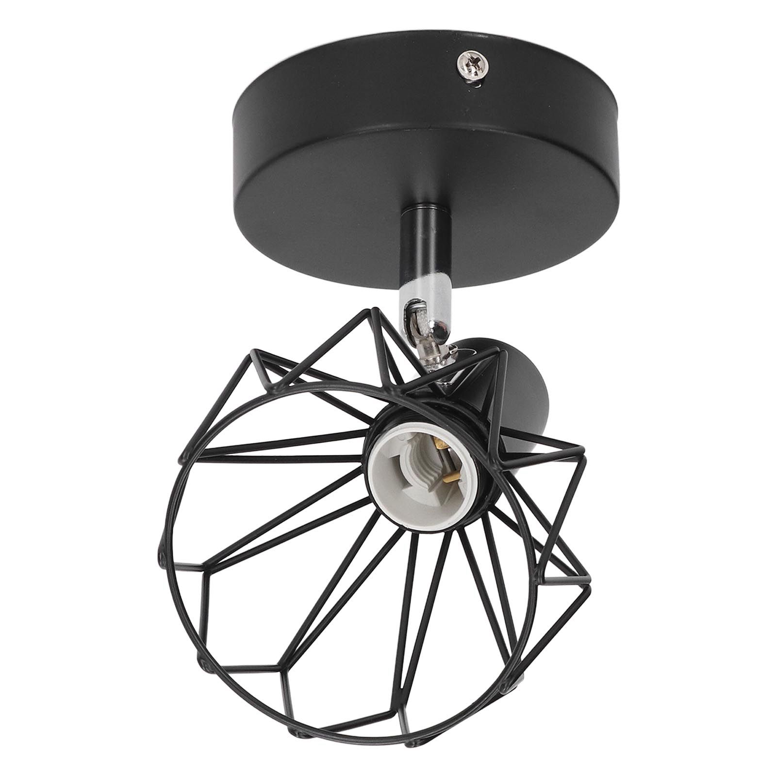 Wall Lamp Holder with Metal Cage E14 Industrial Style Metal Vintage Wall view 6