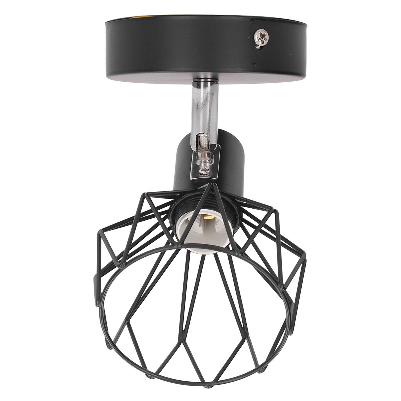 Wall Lamp Holder with Metal Cage E14 Industrial Style Metal Vintage Wall view 7