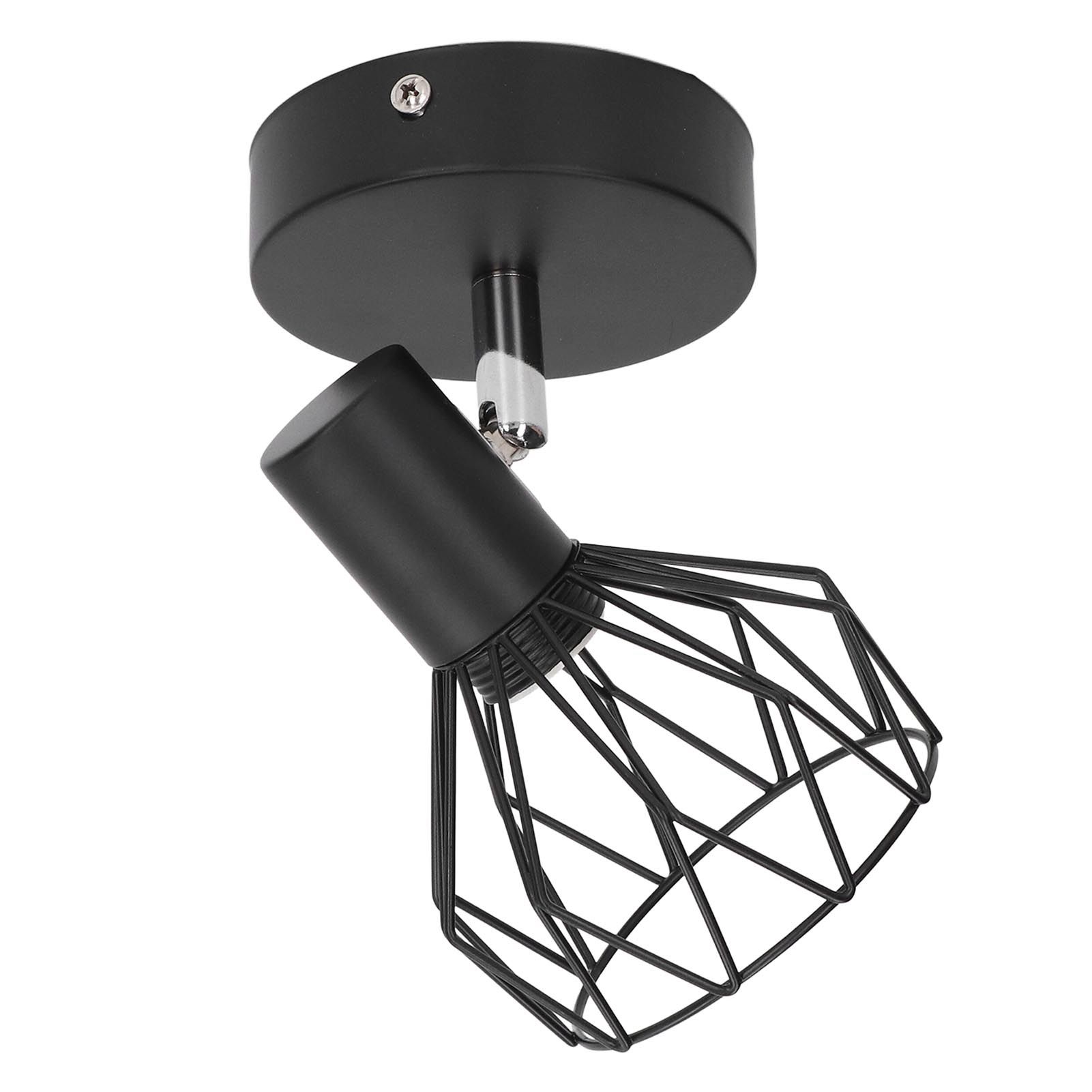 Wall Lamp Holder with Metal Cage E14 Industrial Style Metal Vintage Wall view 10