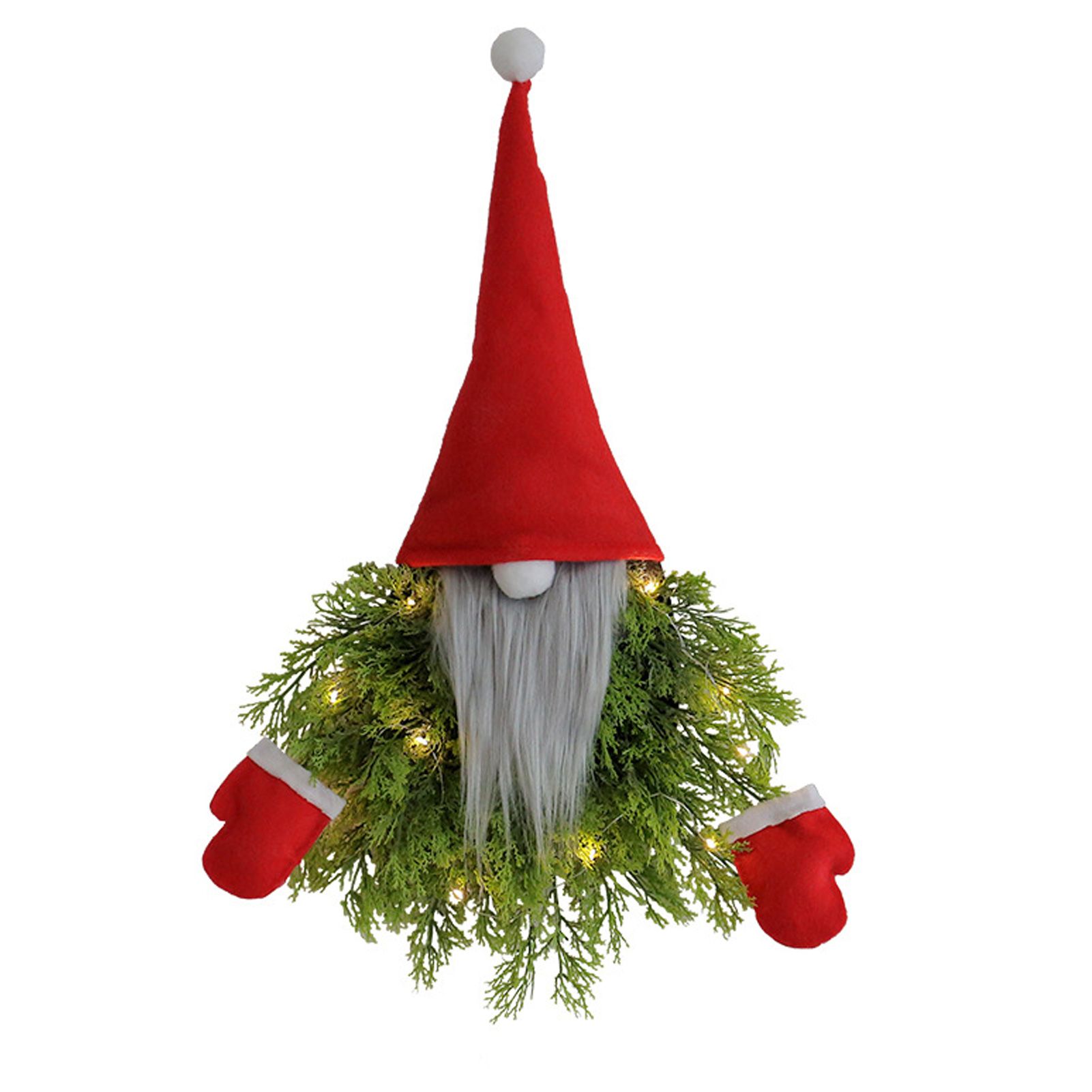 Luminous Faceless Santa Claus Christmas Wreath Door Hanging Restaurant Bar — image 1