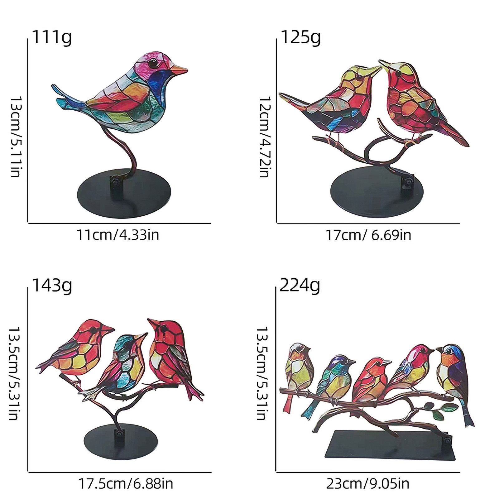 Bird Tabletop Ornament Alloy Durable Colorful Bird Ornament for Home Decoration view 6
