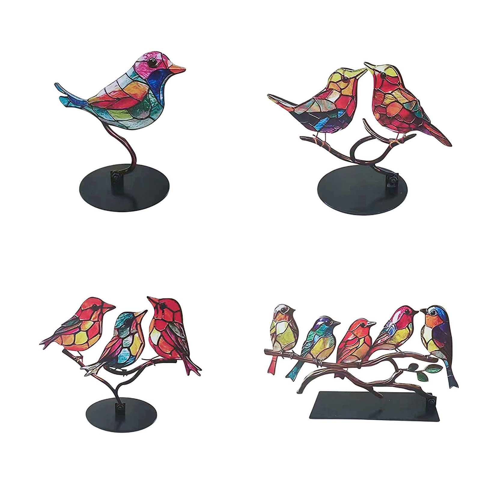 Bird Tabletop Ornament Alloy Durable Colorful Bird Ornament for Home Decoration view 11