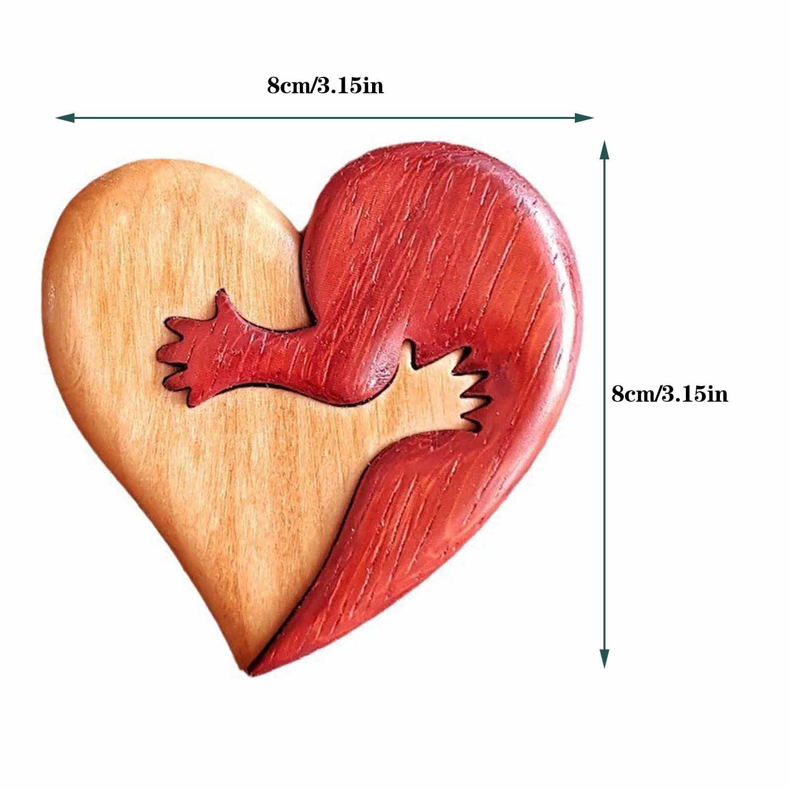 Wooden Heart Decorative Ornament Heart Shaped Craft Pendant Gift For Mother's view 2