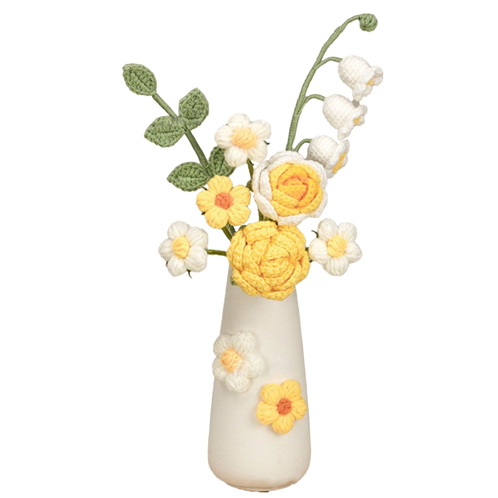 Simulation Woolen Flower Handmade Knitting Artificial Flower Crochet Knitted — image 1
