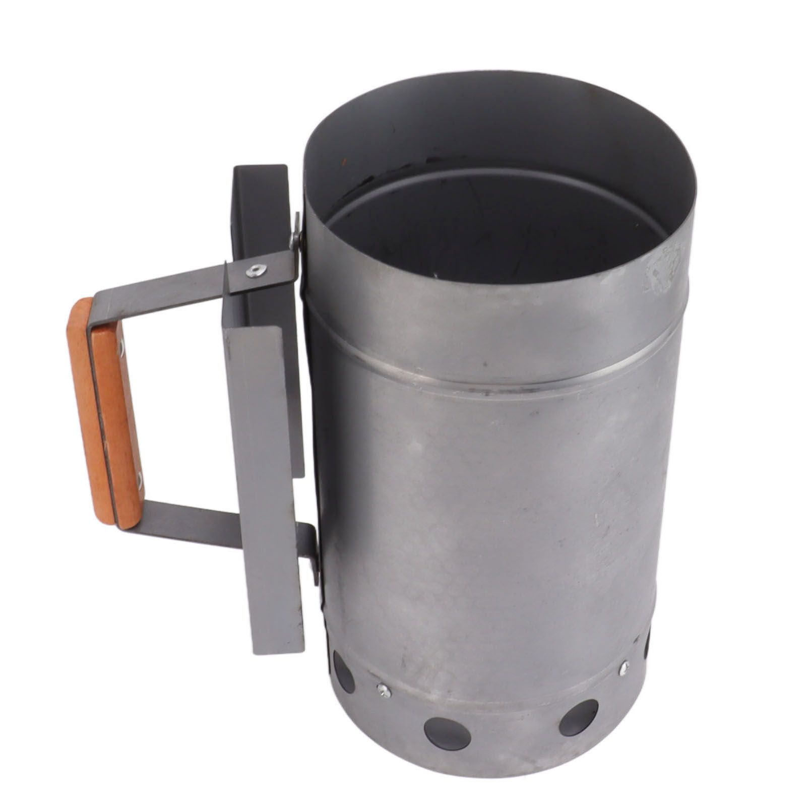 Grill Chimney Starter Wood Handle Compact Barbecue Chimney Starter for Outdoor view 4