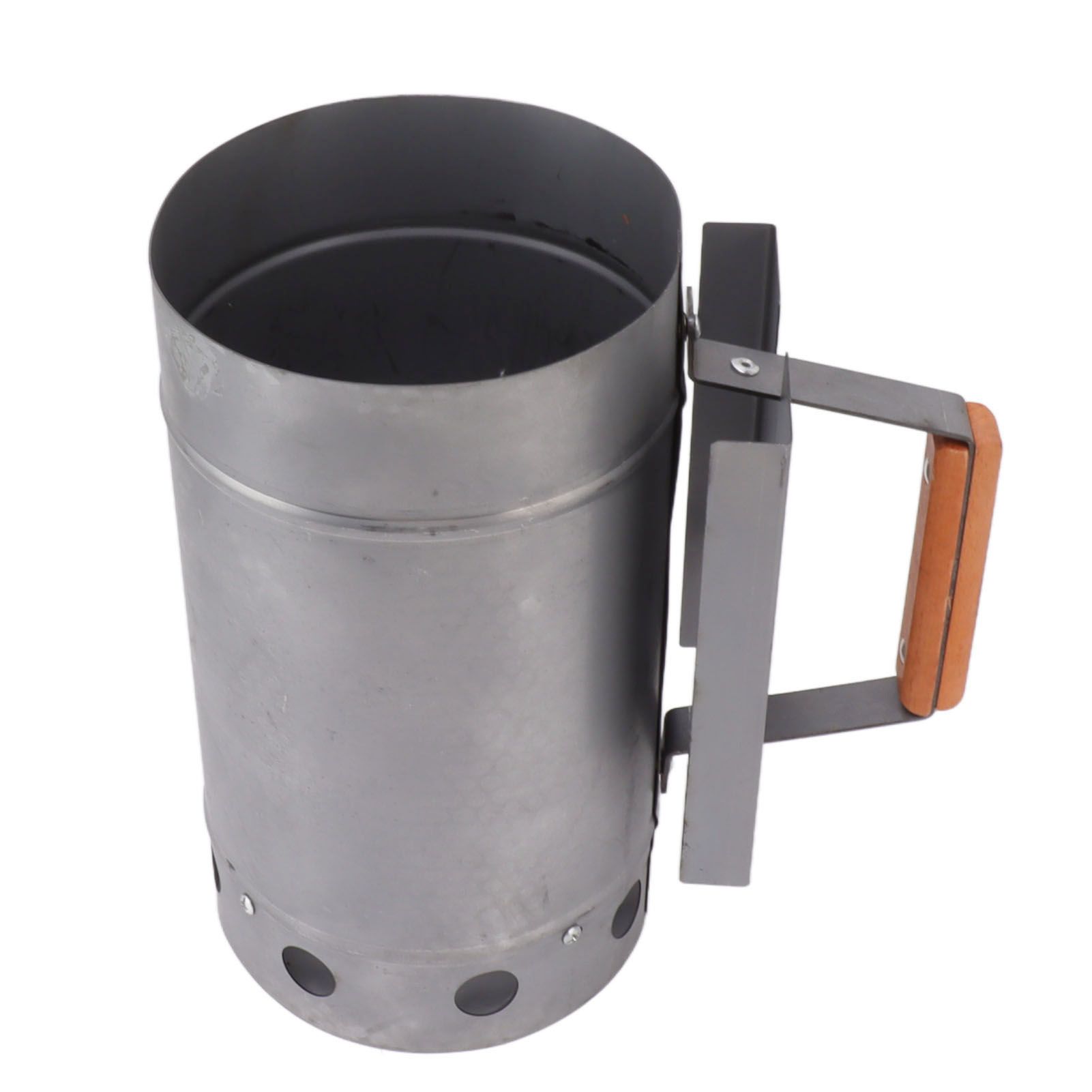 Grill Chimney Starter Wood Handle Compact Barbecue Chimney Starter for Outdoor view 5