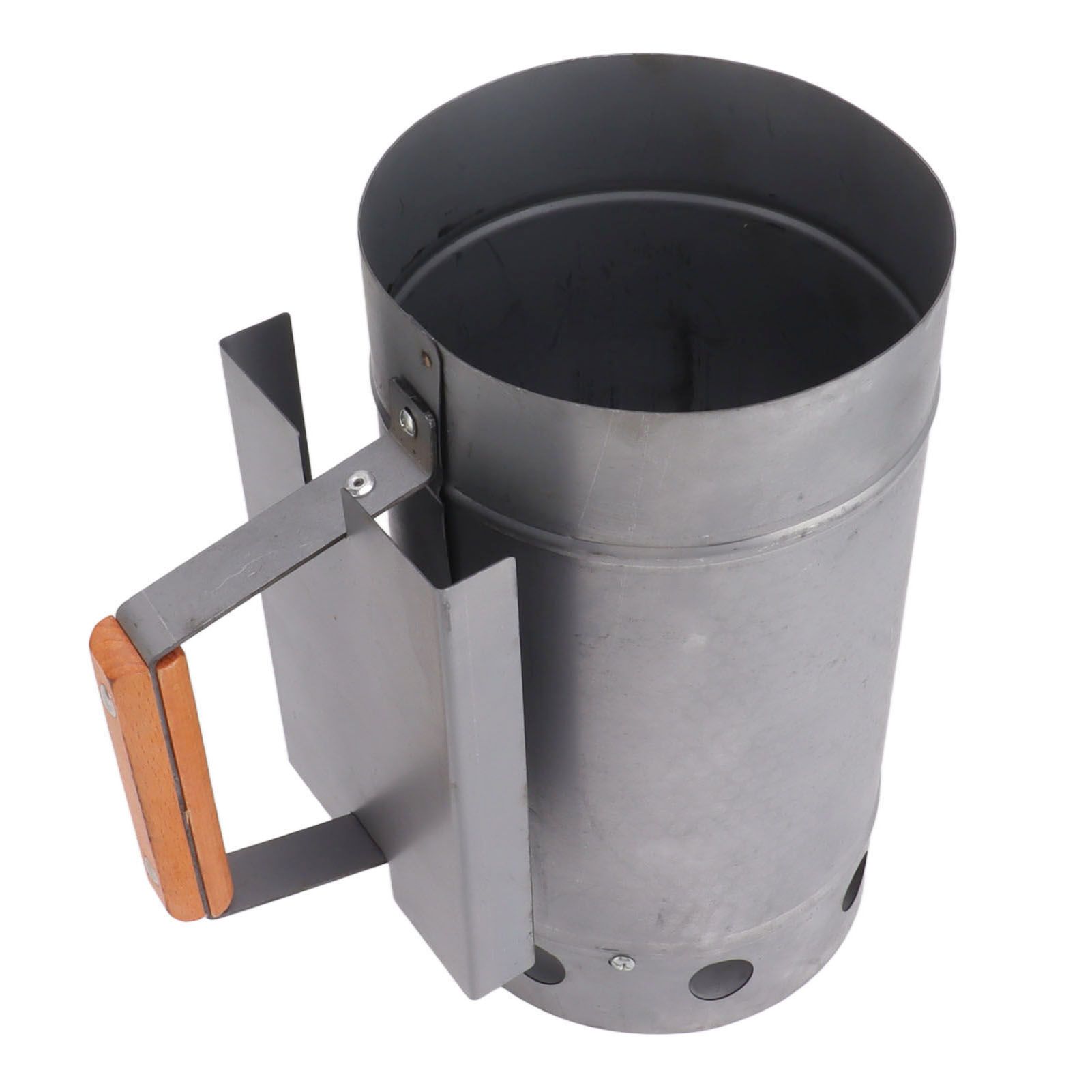 Grill Chimney Starter Wood Handle Compact Barbecue Chimney Starter for Outdoor view 6