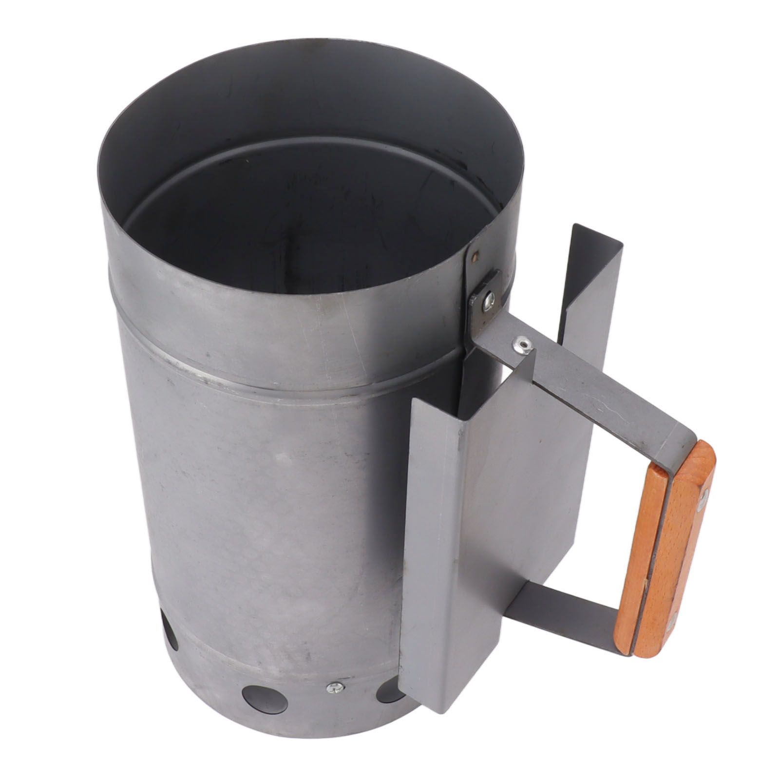 Grill Chimney Starter Wood Handle Compact Barbecue Chimney Starter for Outdoor view 7