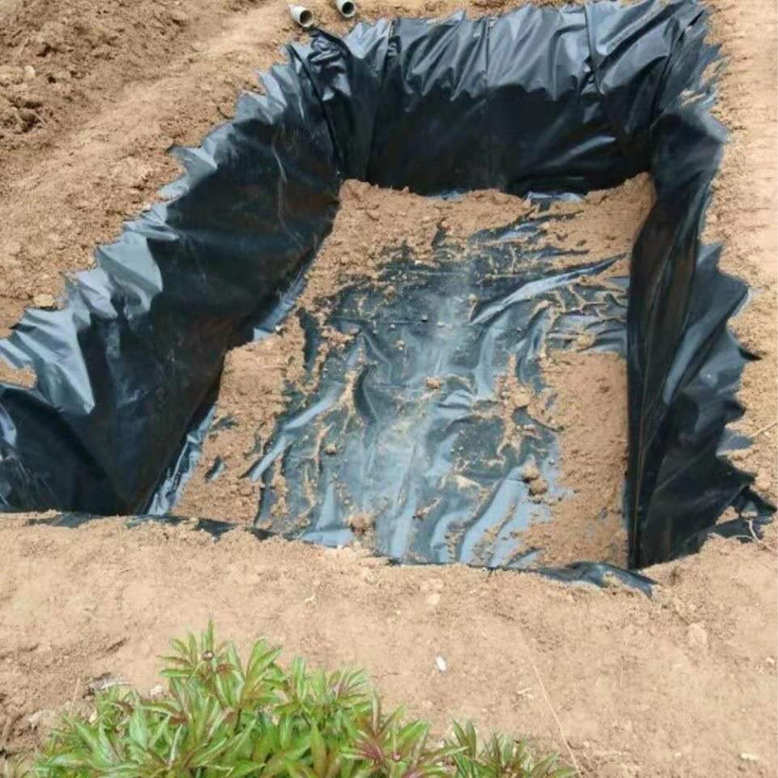 Black Pond Liner PE Durable Pond Liner for Waterfall Fish Ponds Garden Fountain view 14