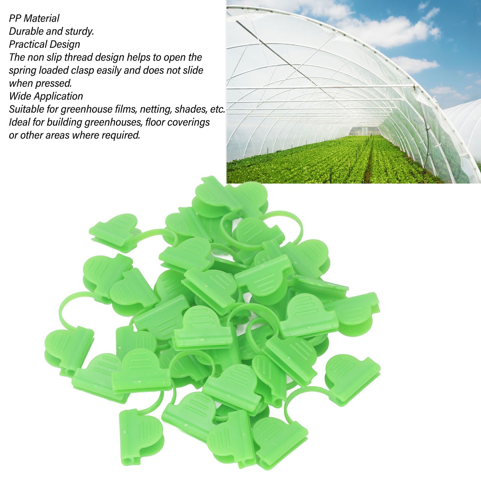 100PCS Greenhouse Clamp Plastic Double Head Shading Garden Hoop Greenhouse view 15