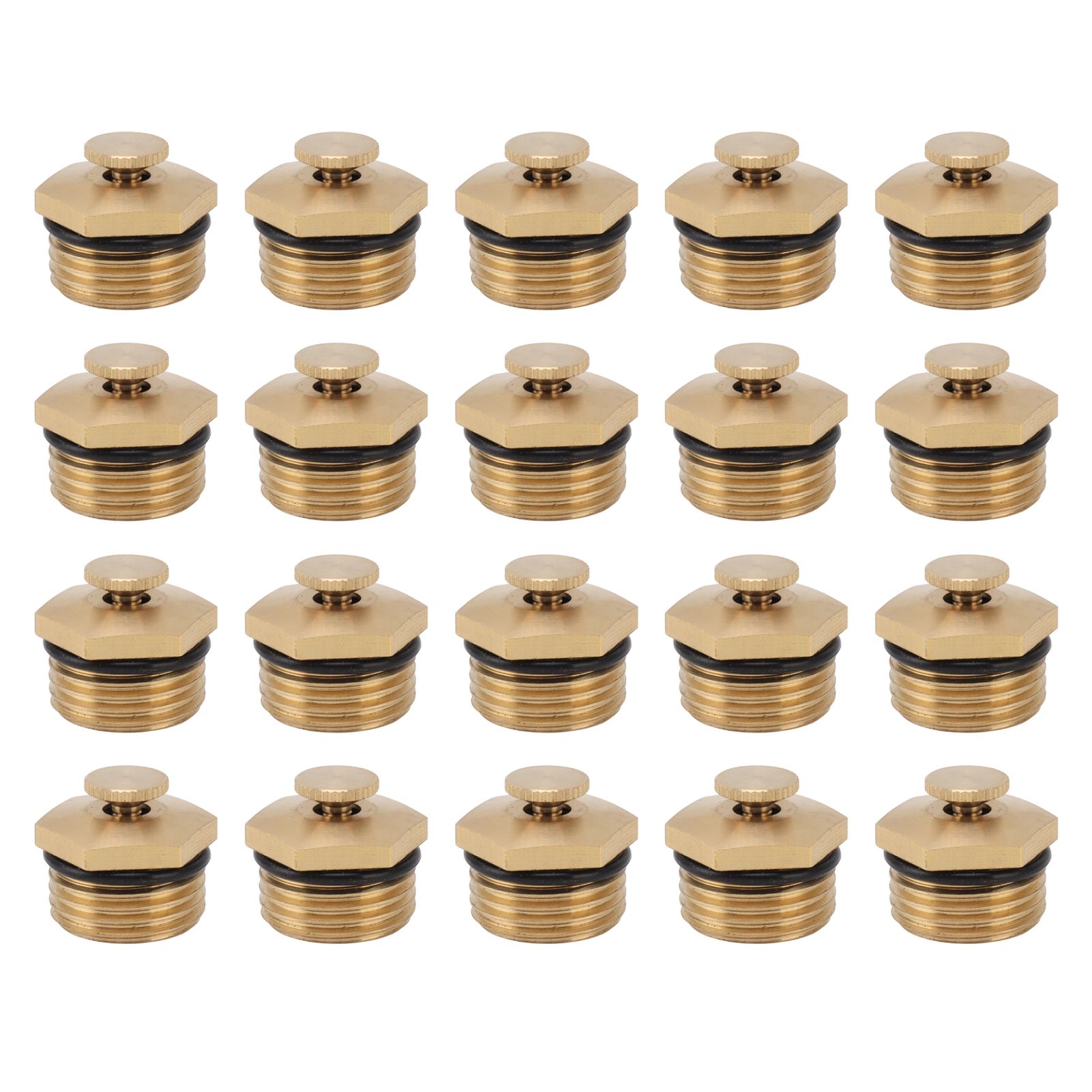 20PCS Brass Misting Nozzles 1/2 Inch Adjustable Dust Removal Cooling Atomizers