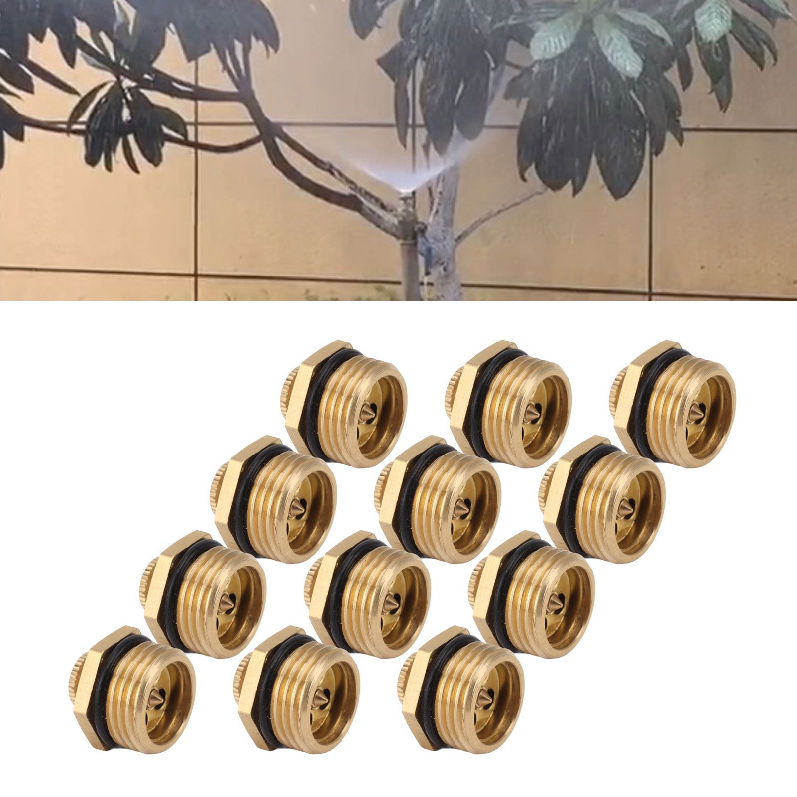 20PCS Brass Misting Nozzles 1/2 Inch Adjustable Dust Removal Cooling Atomizers view 12