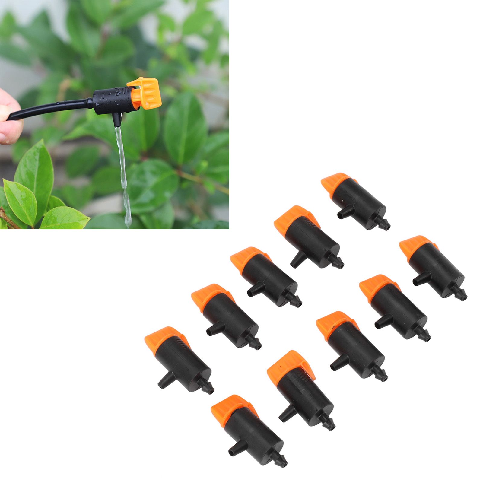 10 Pcs Irrigation Drippers 0 to 200L Adjustable Drip Emitters Micro Spray view 12